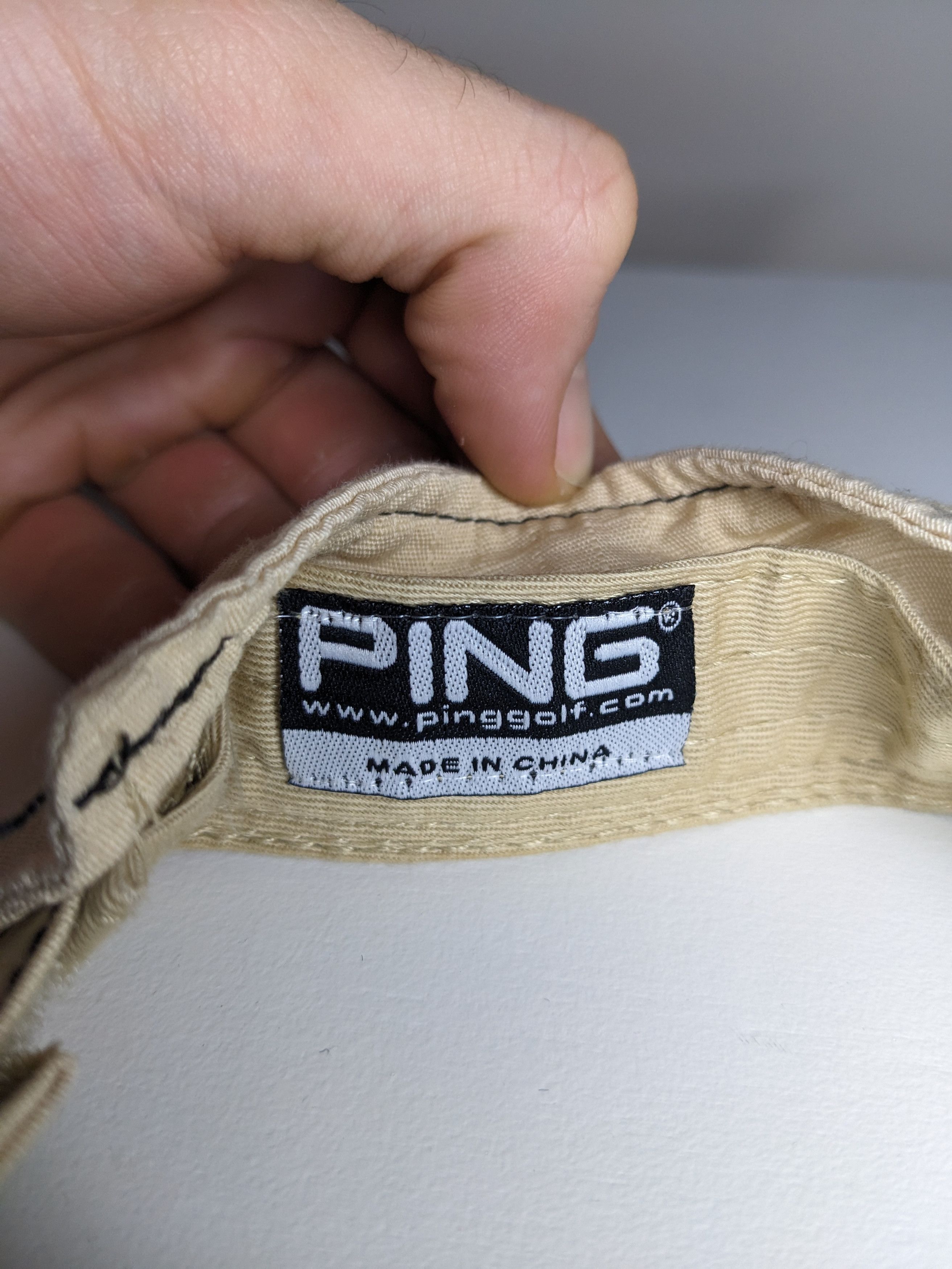 PING VINTAGE Ping Golf Visor Canvas Embroidered Beige 1990s/Y2K Size ONE SIZE - 6 Thumbnail