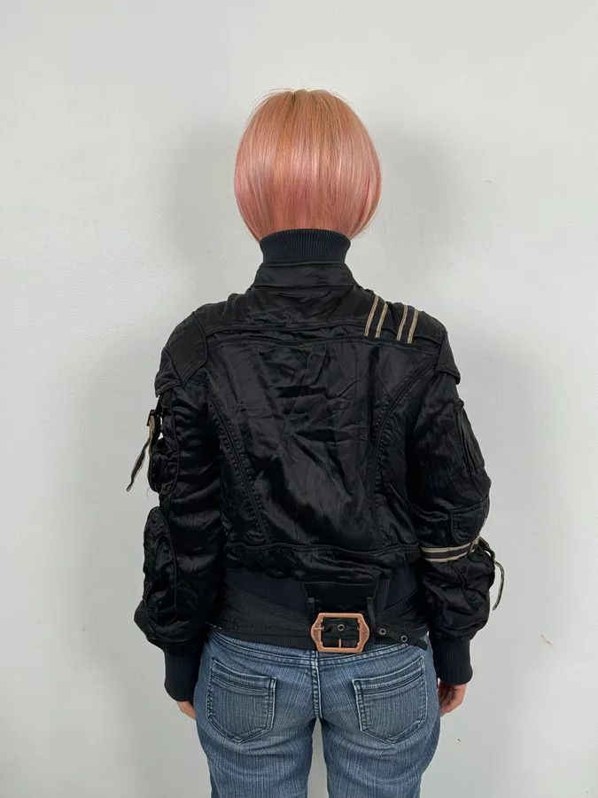 Just Cavalli AW2005 Cavalli Black Silk Multi-Pocket Cargo Gun Bomber Jacket Size S / US 4 / IT 40 - 3 Thumbnail