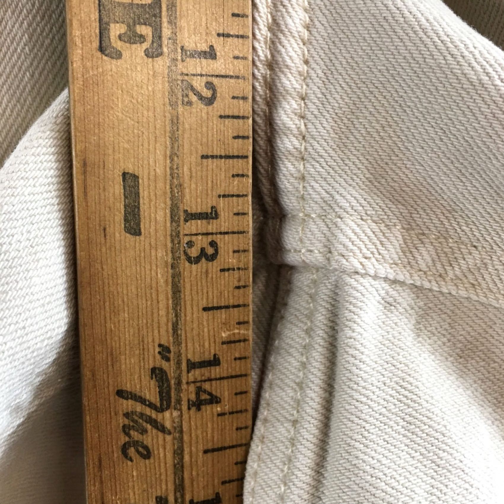 Old Navy Old Navy Shorts Womens 18 Sky-Hi A-Line Beige High Rise Denim Button Fly Shorts Size 40" / US 18 - 6 Thumbnail