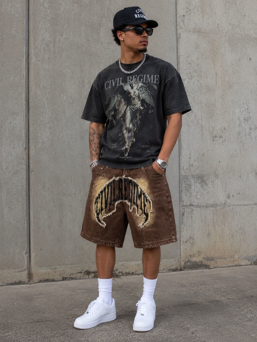 Civil Regime Civil Regime NWT RARE Brown Denim Shorts Logo Spellout Size US 32 / EU 48 - 7 Thumbnail