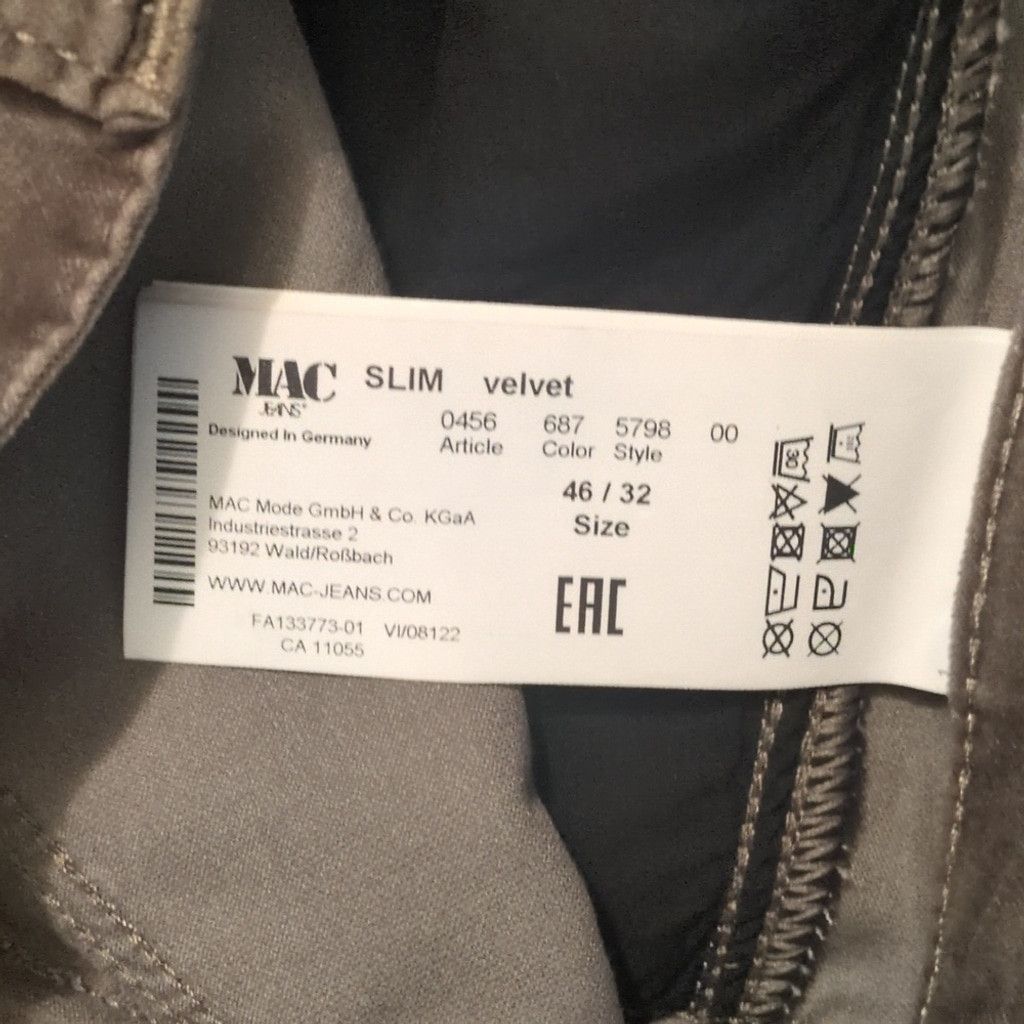 Other Mac Rich Jeans Khaki Green Slim Velvet Size 46/32 Size 32" / US 10 / IT 46 - 8 Thumbnail