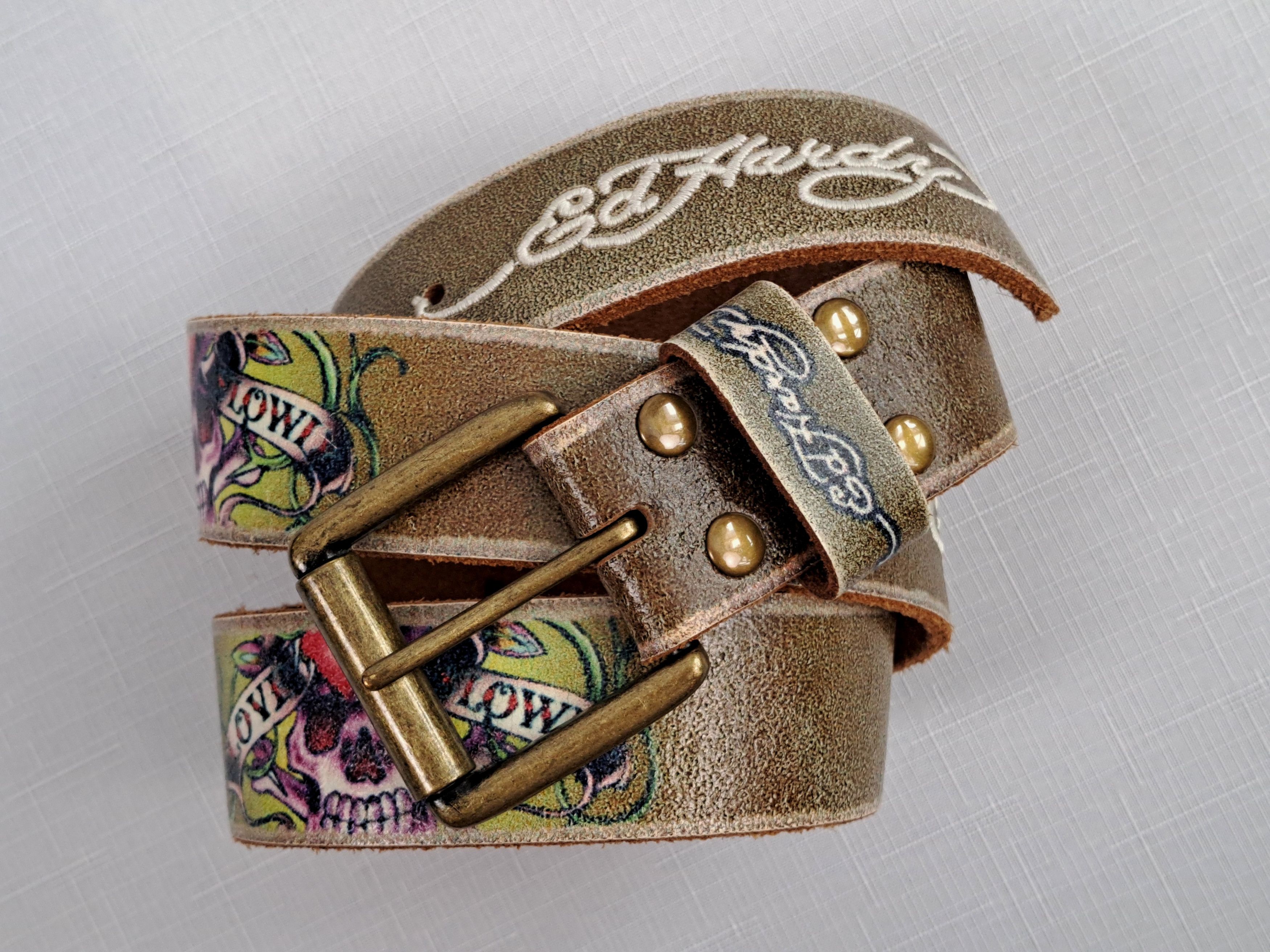 Ed Hardy ED HARDY embroidered leather belt. Size S Size ONE SIZE - 9 Thumbnail
