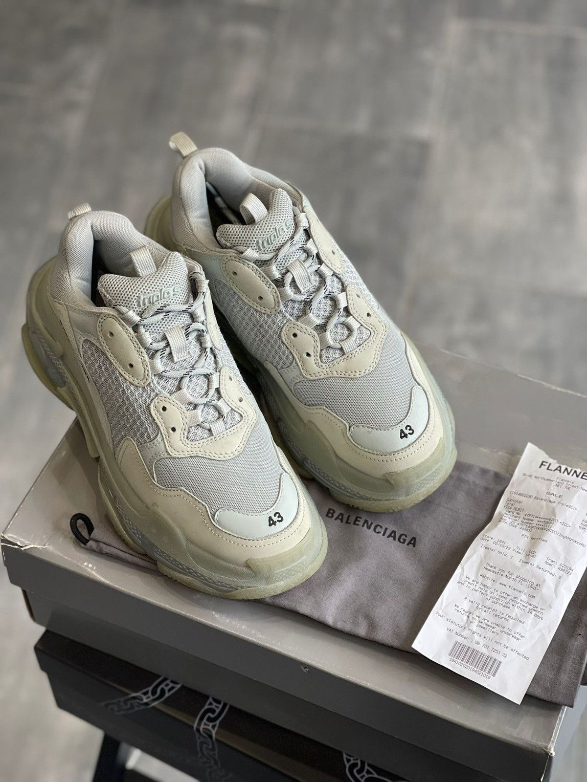 Balenciaga Triple S - Clear Sole Grey Low Top Sneakers