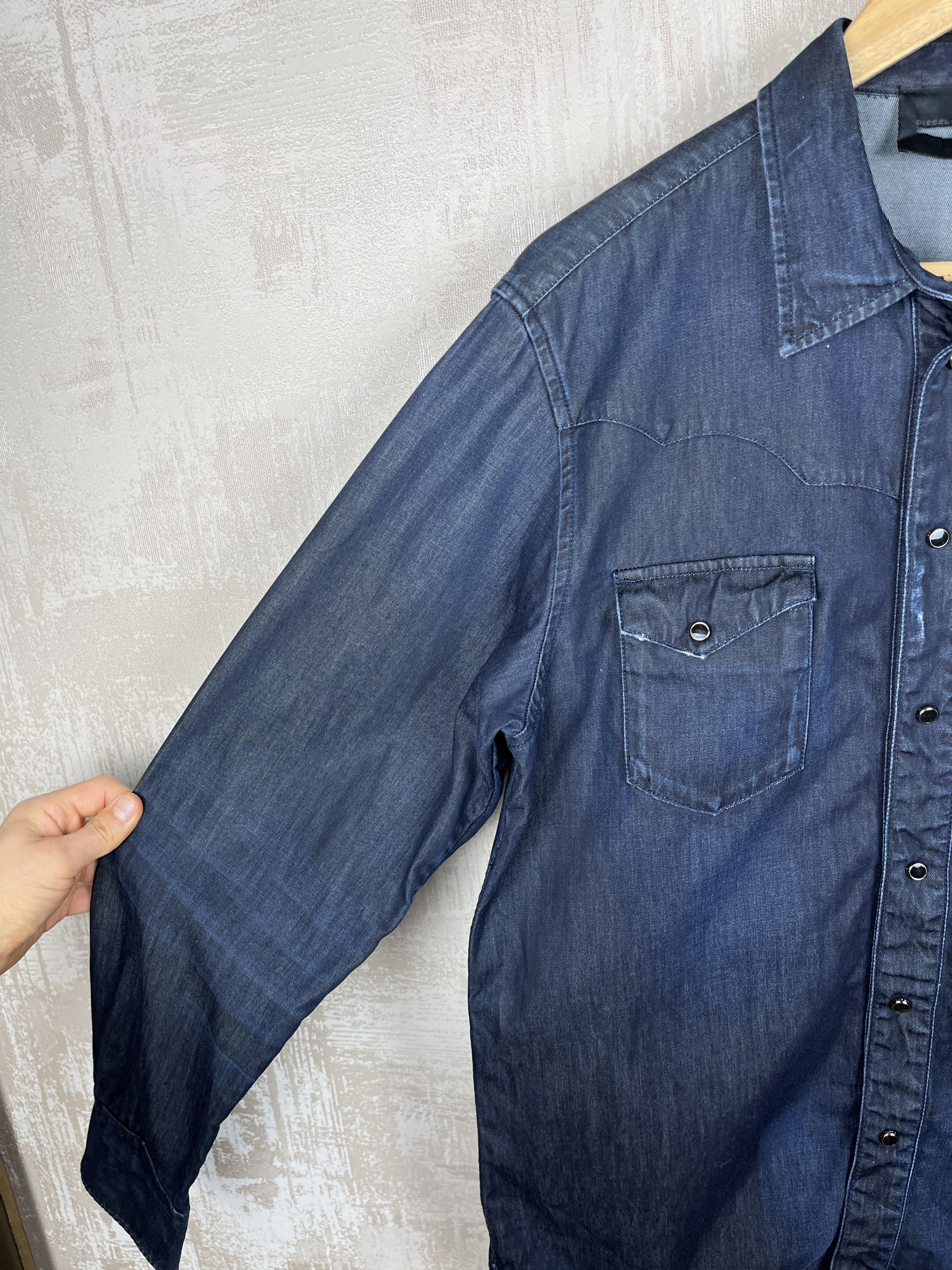 Diesel Black Gold Diesel Black Gold Western Snap Button L/S Jeans Shirt Size US L / EU 52-54 / 3 - 9 Thumbnail