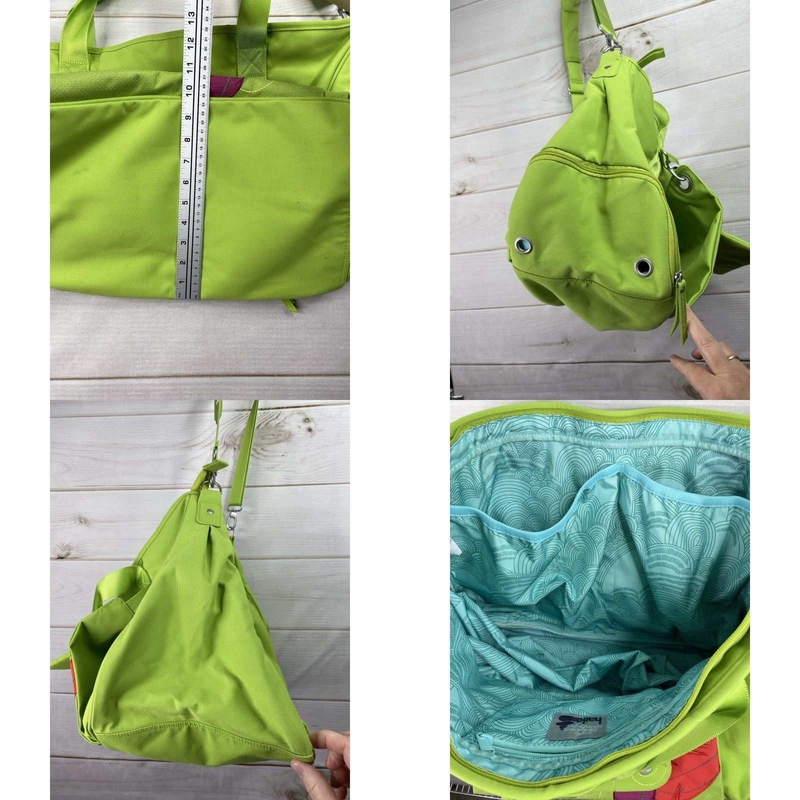 Haikure HAIKU Travel Bag Dual Straps Carry On Shoulder Tote Colorful Floral Canvas Green Extra Large Women Duffle Travel Carry On Vacay Size ONE SIZE - 8 Thumbnail
