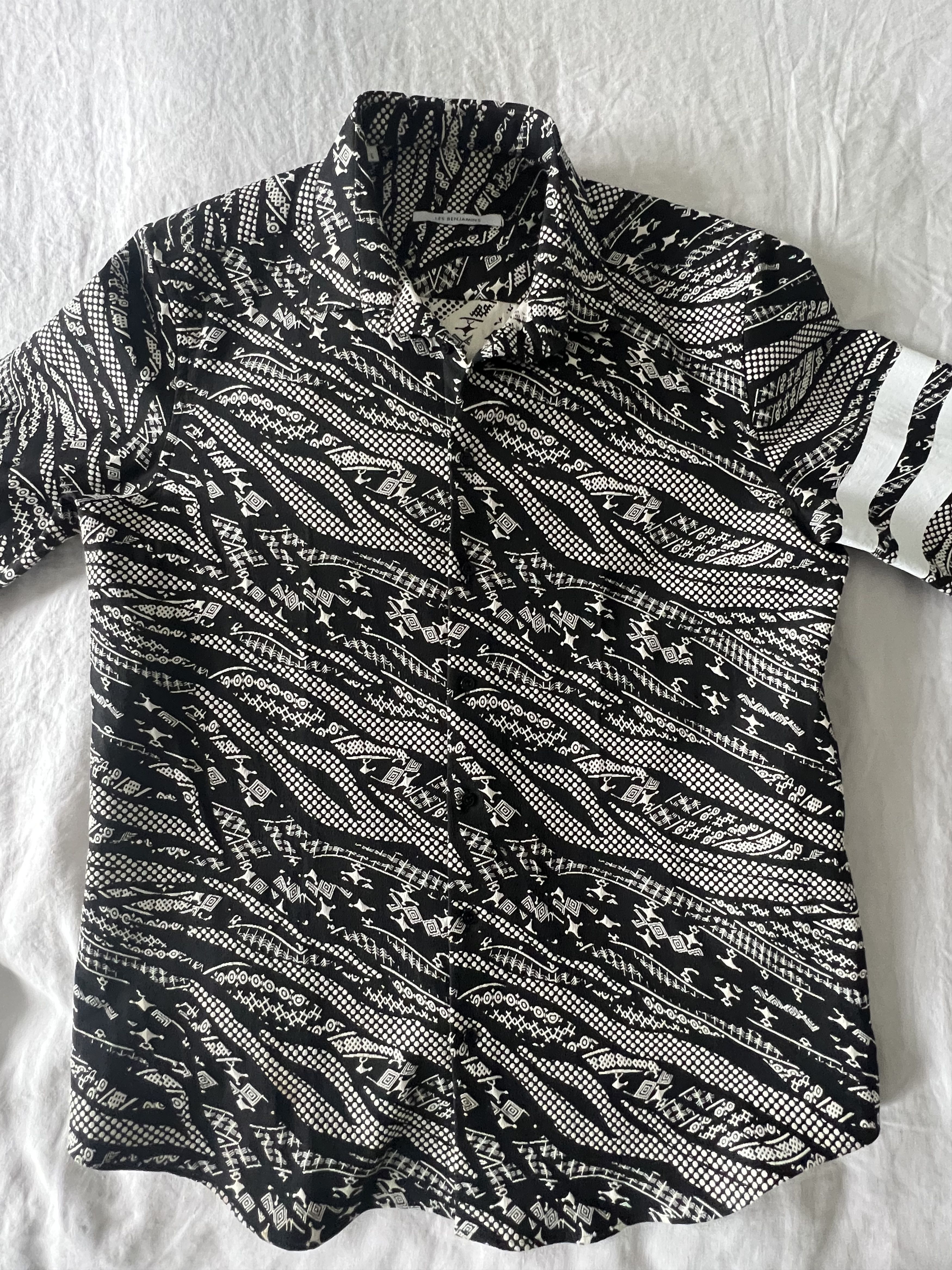 Les Benjamins Lea Benjamin Black & White Button Up Size US L / EU 52-54 / 3 - 3 Thumbnail