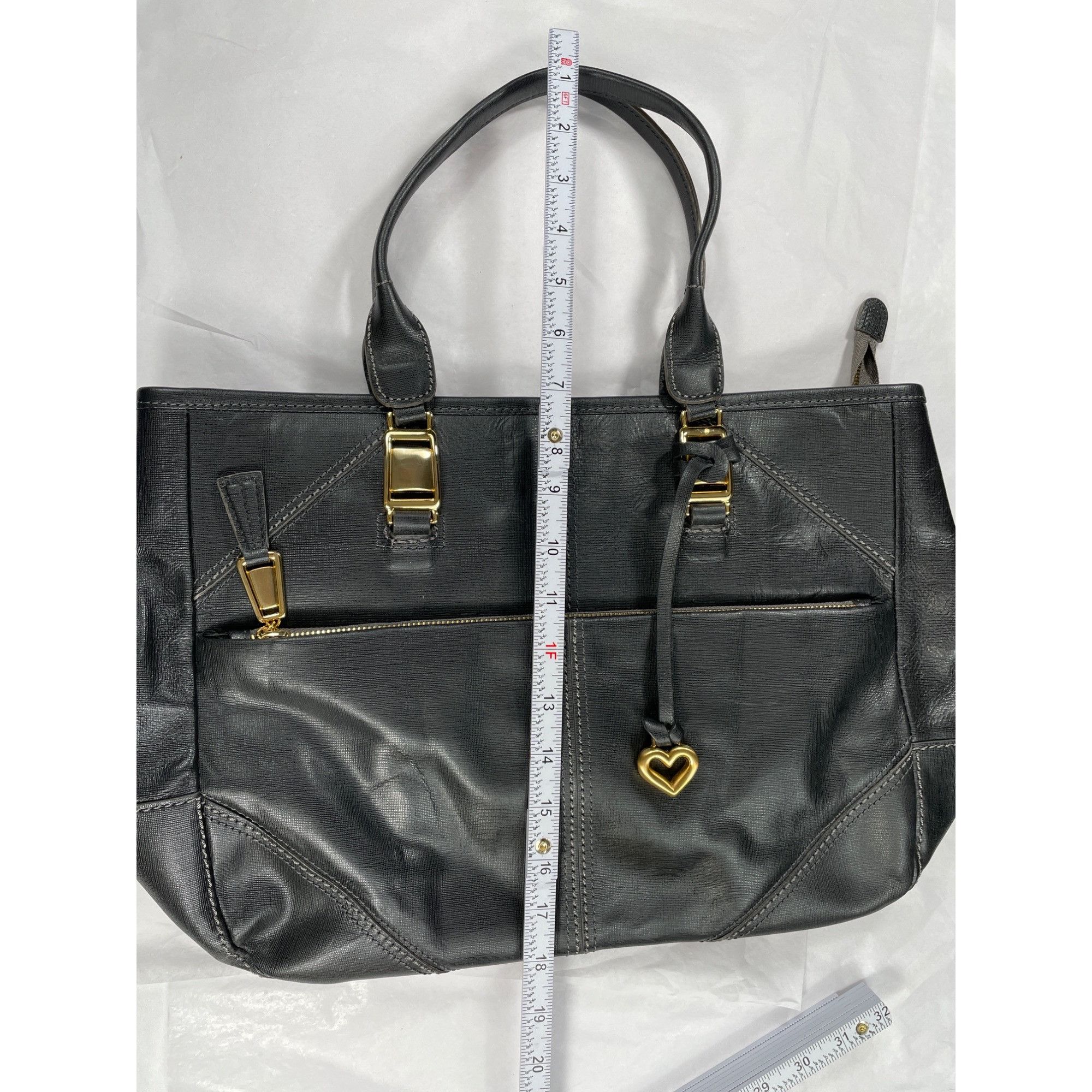 Brighton Brighton SKU 7523 Black Faux Leather Tote Bag With Gold Hard Size ONE SIZE - 12 Thumbnail
