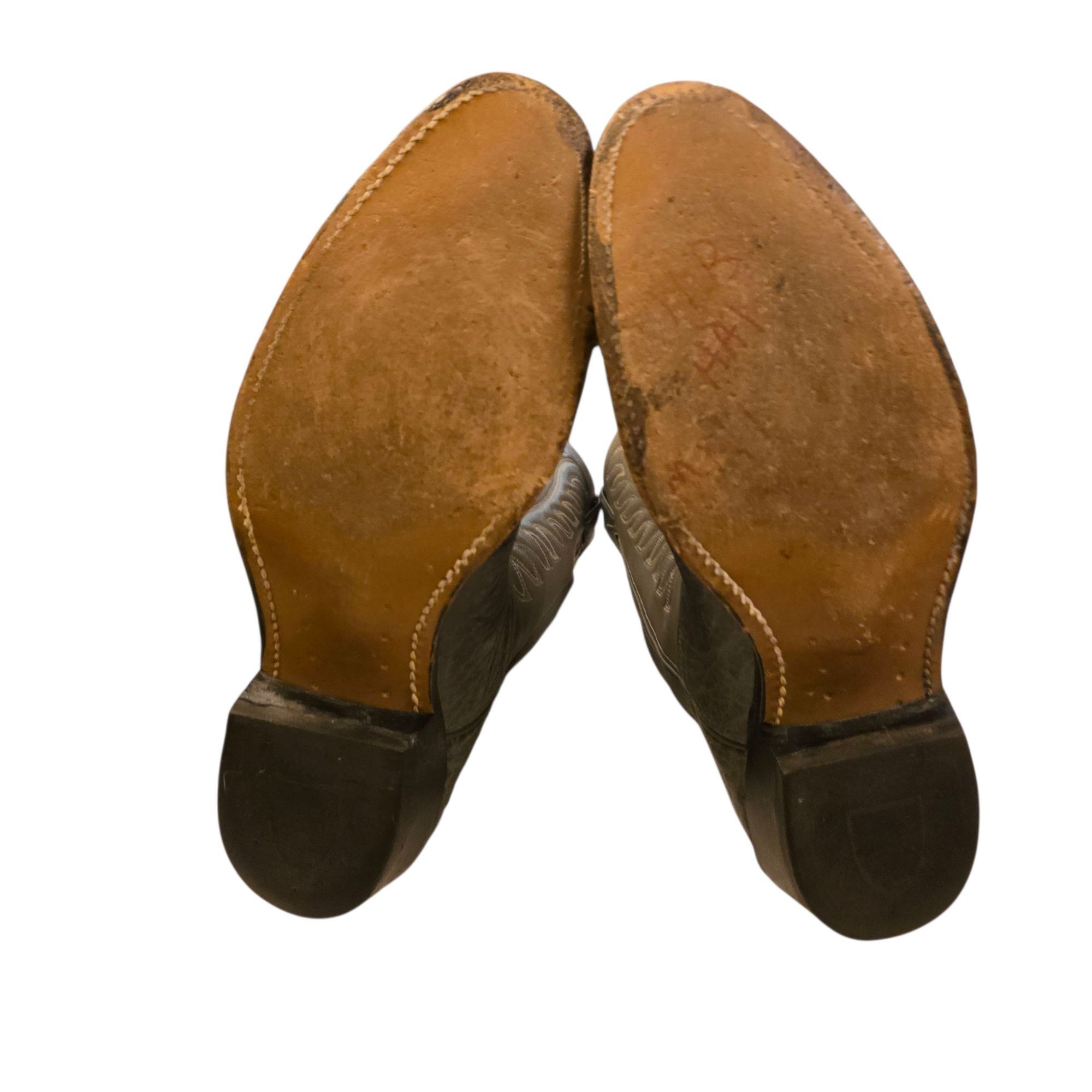 Other Gray Leather Cowboy Boots Vintage Mens 11 B Narrow Width Cou Size US 11 / EU 44 - 8 Thumbnail