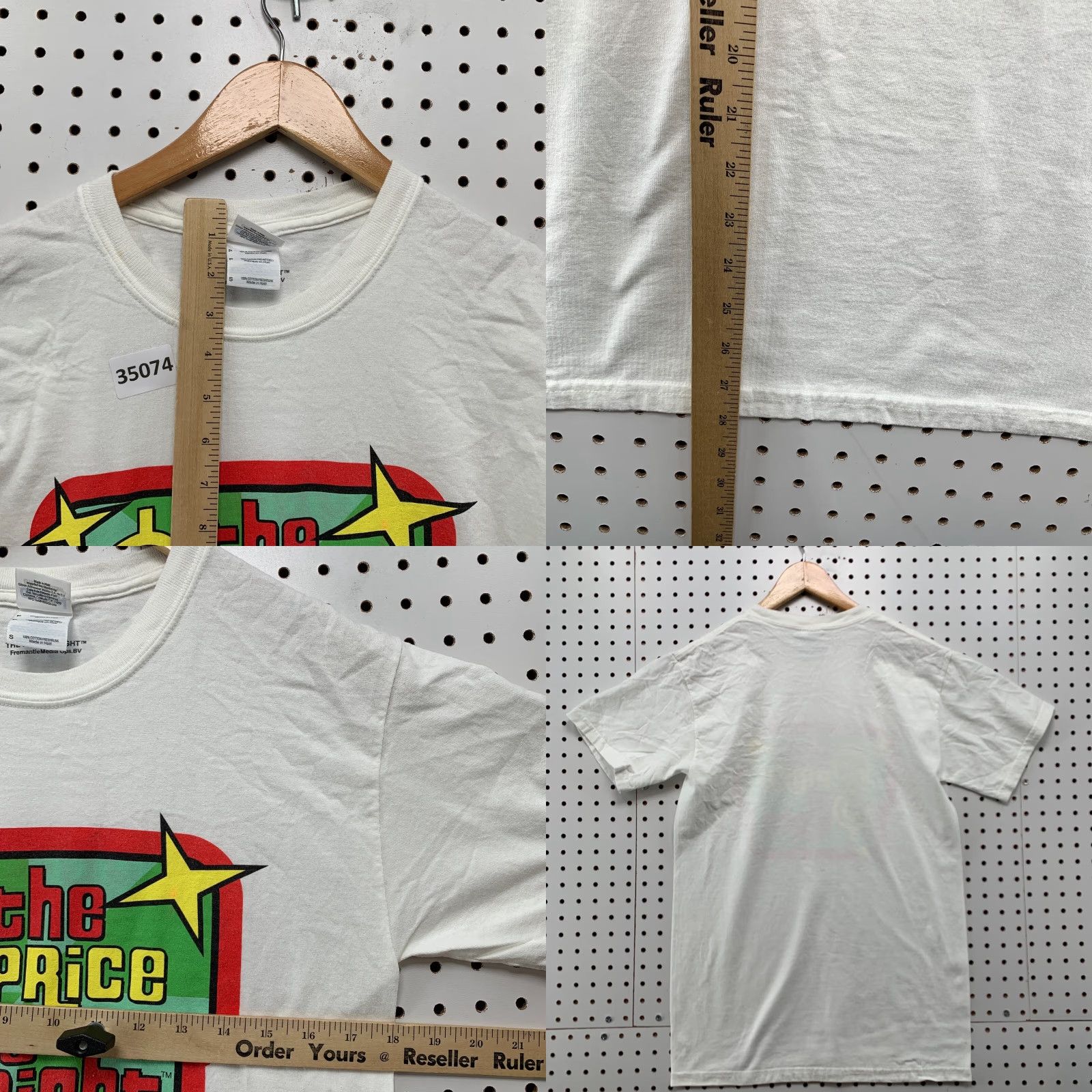 Gildan VINTAGE The Price Is Right Shirt Mens Small White T-Shirt 18x28 TV Game Crew Neck Short Sleeve Mens S White 90s Size US S / EU 44-46 / 1 - 8 Thumbnail