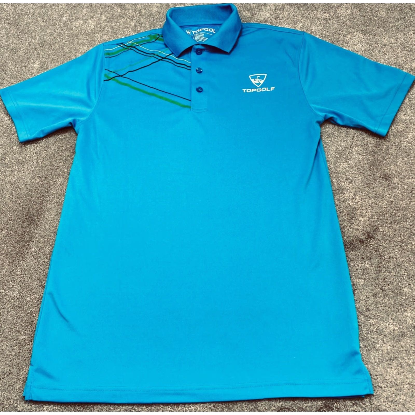 Vintage Top Golf Polo Shirt Mens Small Blue Green Black Logo Polo Shirt Mens S Blue Geometric Design Golf Size US S / EU 44-46 / 1 - 2 Thumbnail