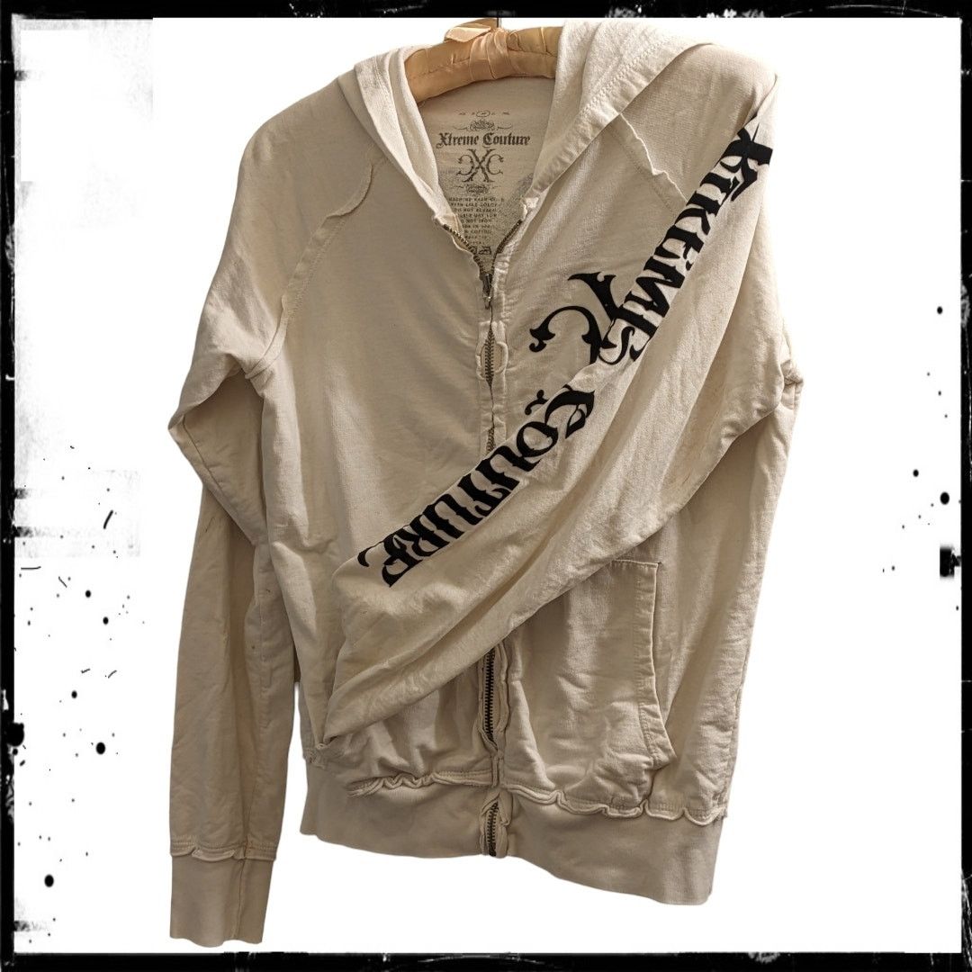 Affliction XTREME COUTURE Zip Up Hoodie Sweatshirt Velvet Print y2k M Size M / US 6-8 / IT 42-44 - 4 Thumbnail