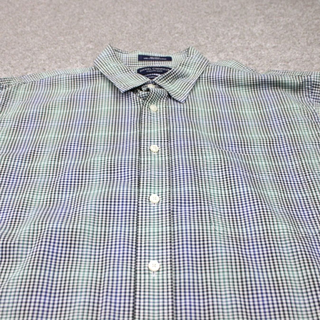Cremieux Daniel Cremieux Collection Shirt Mens Large Green/Blue Finest Italian Fabrics Shirt Size US L / EU 52-54 / 3 - 5 Thumbnail