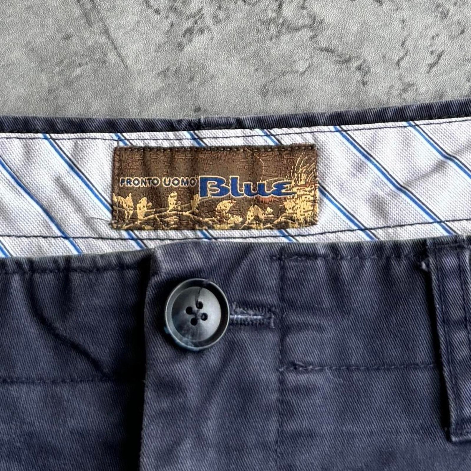 Japanese Brand × Pronto Uomo × Vintage Vintage Y2K Pronto Uomo Faded Navy Essential Chino Pants Size US 36 / EU 52 - 3 Thumbnail