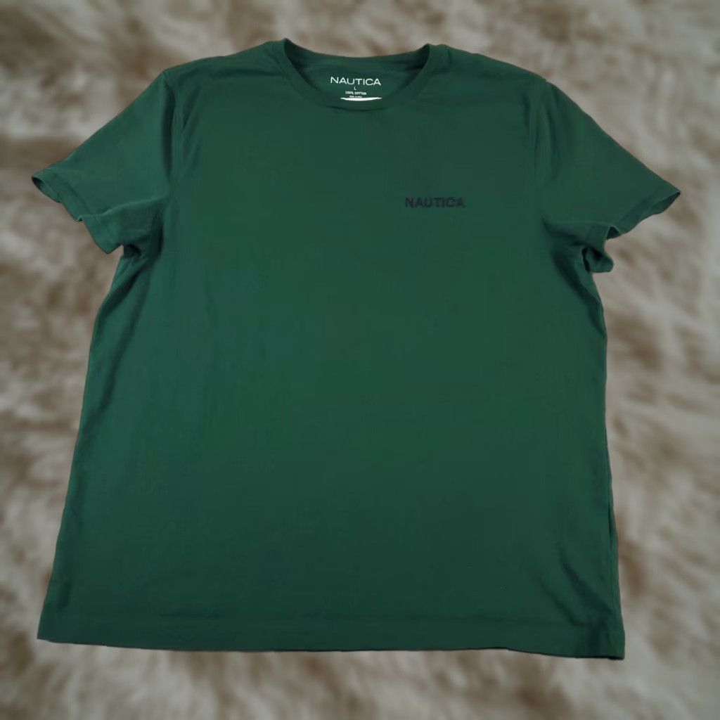 Nautica Nautica T Shirt Men Size Large Green Short Sleeve Crew Neck Logo Casual All Seasons 90s? (Note: avoid adding questionable decade) Size US L / EU 52-54 / 3 - 1 Thumbnail