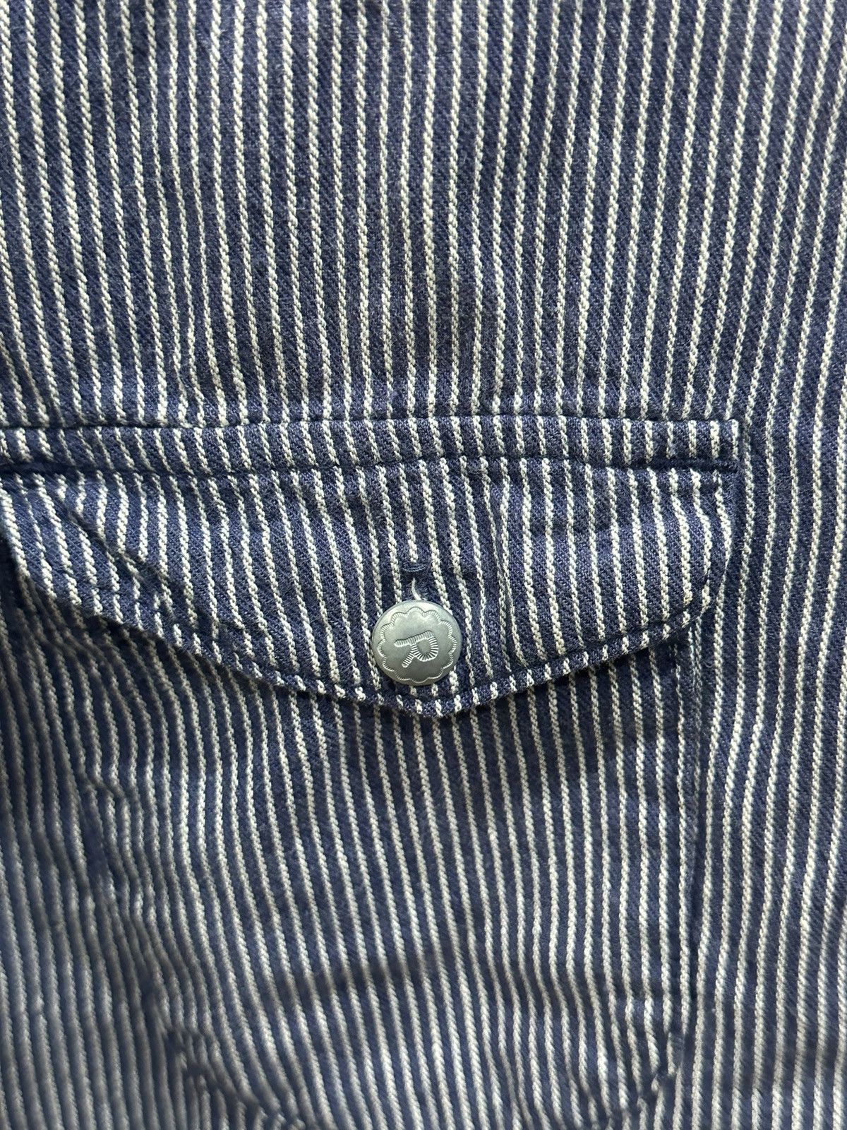 45rpm 45Rpm Metal Button Logo Hickory Stripes Shirt Fit XS Size US XS / EU 42 / 0 - 4 Thumbnail