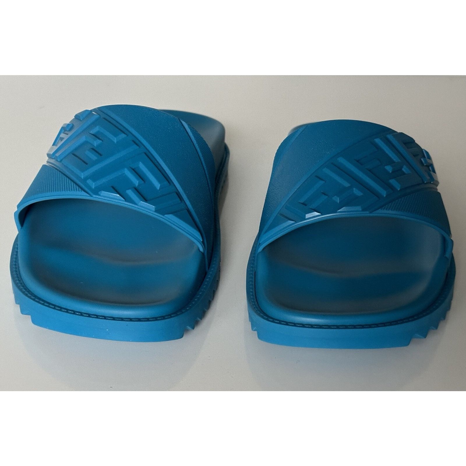 Fendi Fendi Men's FF Rubber Sandals Cyber Blue 13 US/12 UK 7X1377 Size US 13 / EU 46 - 7 Thumbnail