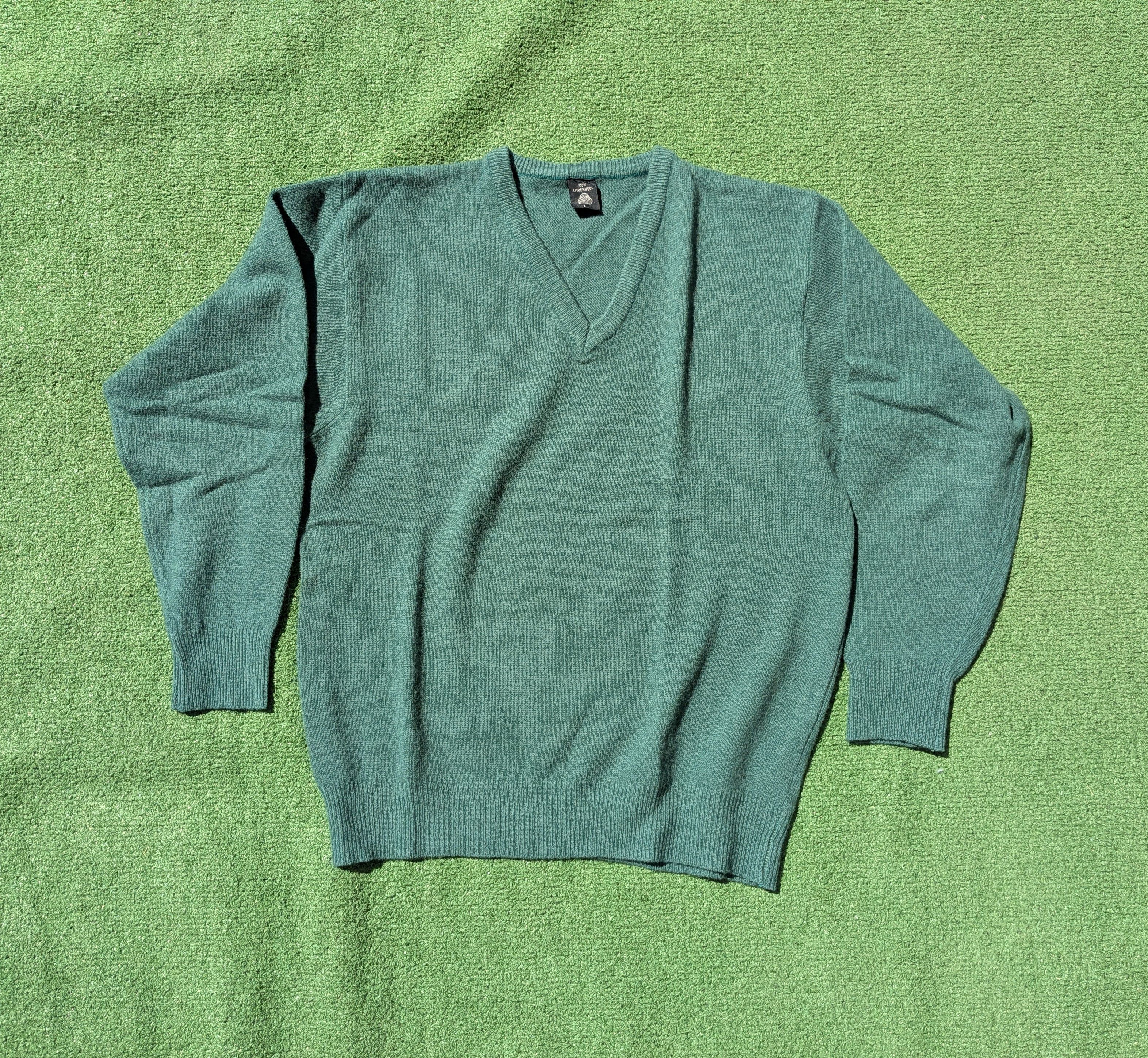 Other Giordano Lambswool Forest Green V-Neck Pullover Sweater Size US M / EU 48-50 / 2 - 5 Thumbnail