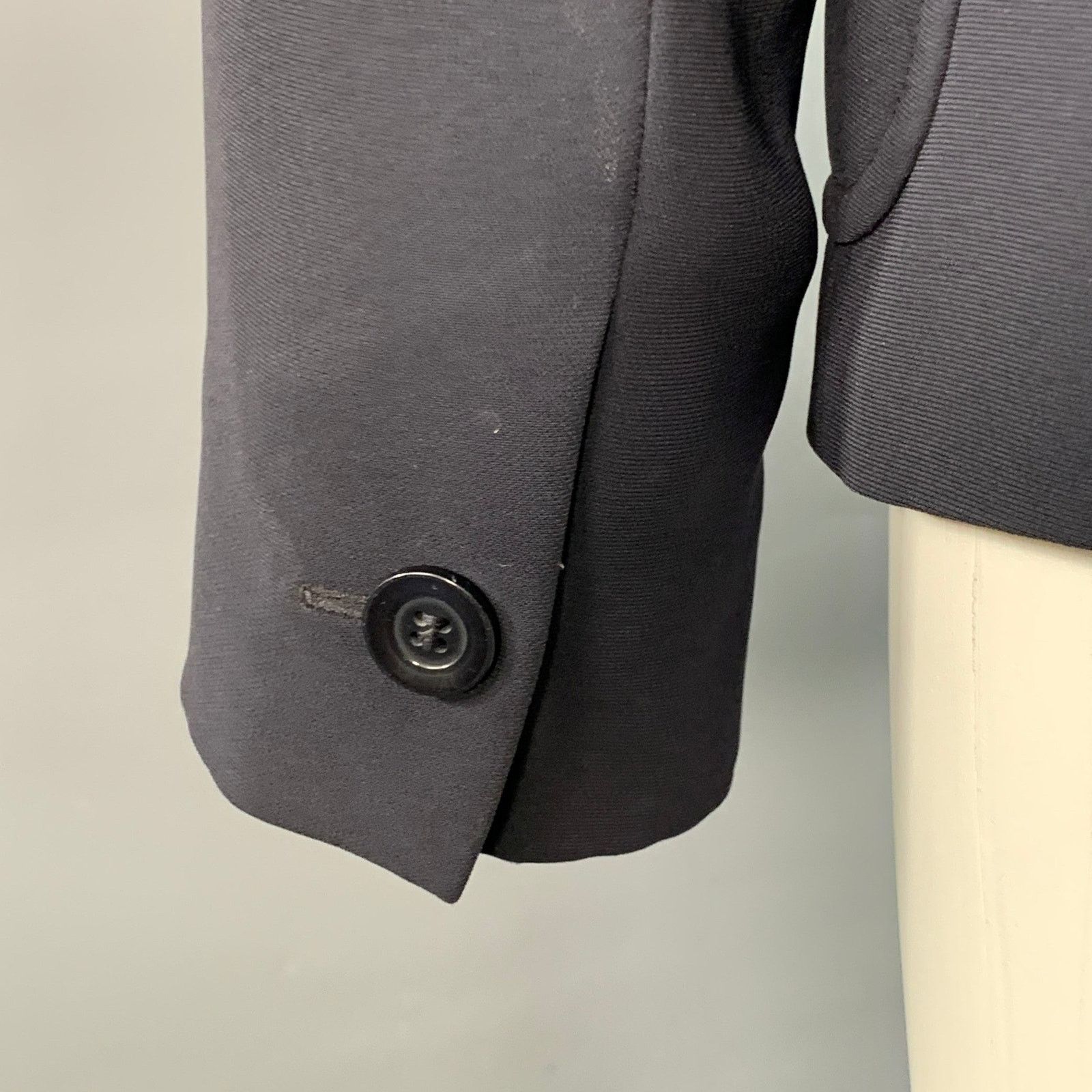 Max Mara 6 Navy Triacetate Blend Notch Lapel Jacket Blazer Size S / US 4 / IT 40 - 4 Thumbnail
