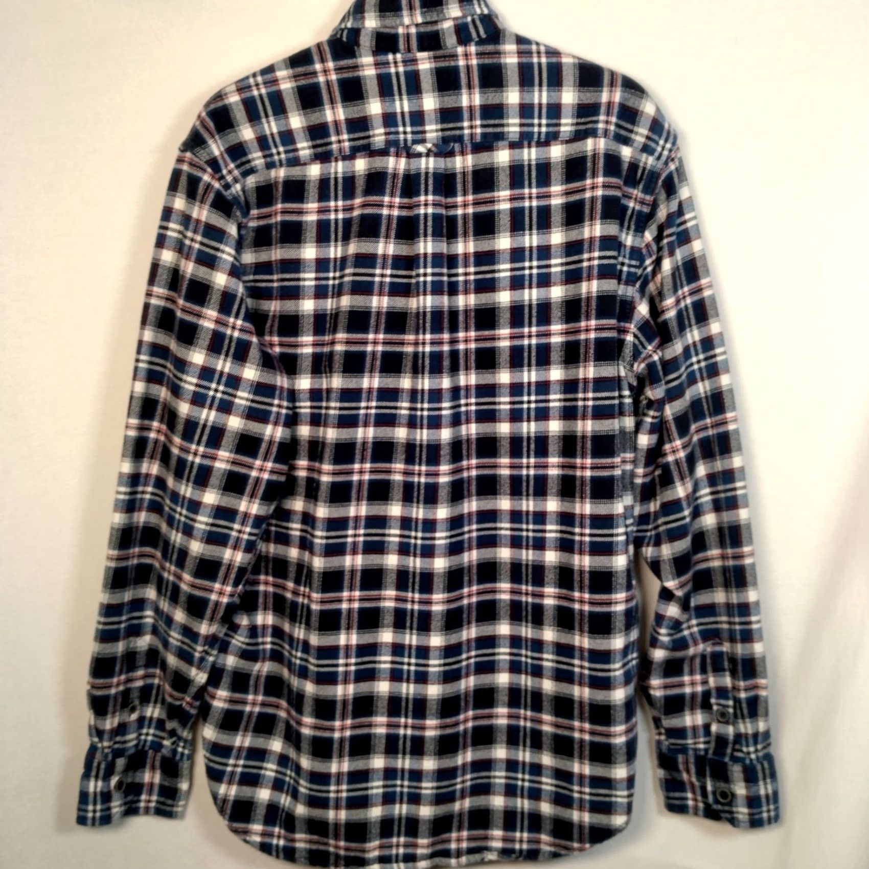 Vintage JACHS Flannel Shirt LT Large Tall Blue Plaid Heavyweight Cotton Tartan Workwear Button-Up Long Sleeve Casual Mens Size US L / EU 52-54 / 3 - 3 Thumbnail