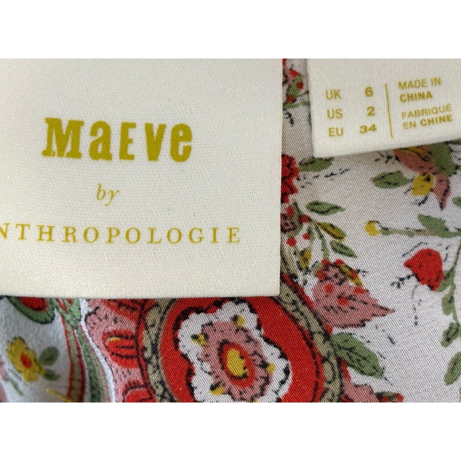 Vintage VINTAGE Maeve by Anthropologie Silk Blouse Mustard Scarf Print Size 2 Womens" Size XS / US 0-2 / IT 36-38 - 6 Thumbnail
