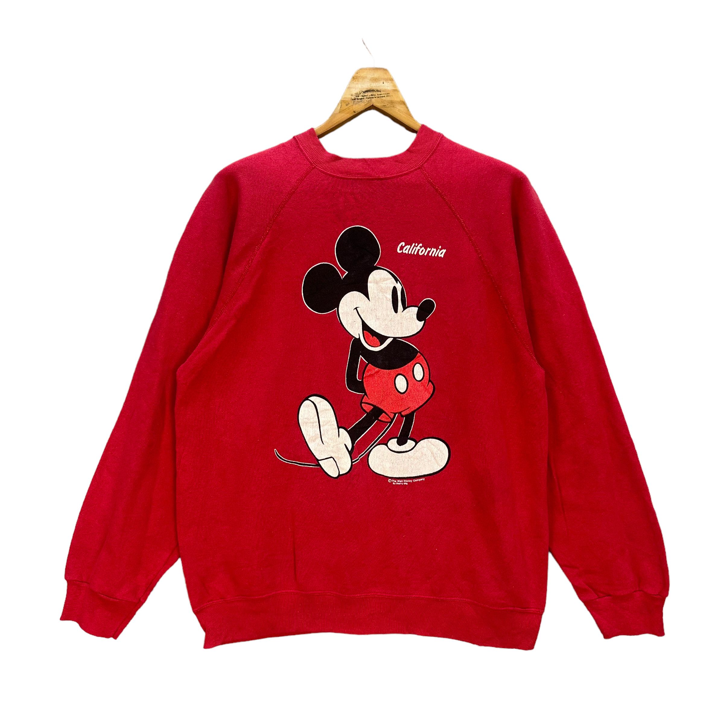 Mickey Mouse VINTAGE MICKEY MOUSE MIRROR PRINT RED SWEATSHIRTS #8049-198 Size US L / EU 52-54 / 3 - 1 Thumbnail