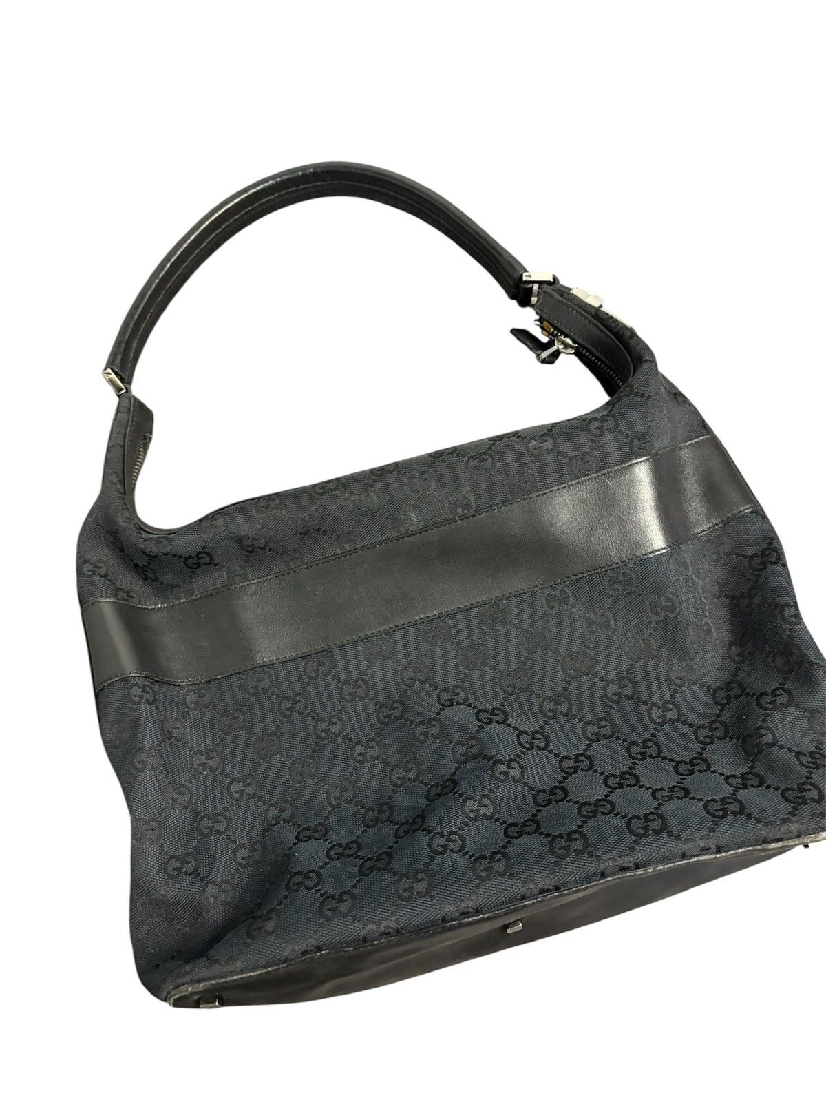 Gucci Gucci Vintage GG Canvas Small Black Shoulder Bag Luxury Size ONE SIZE - 8 Thumbnail