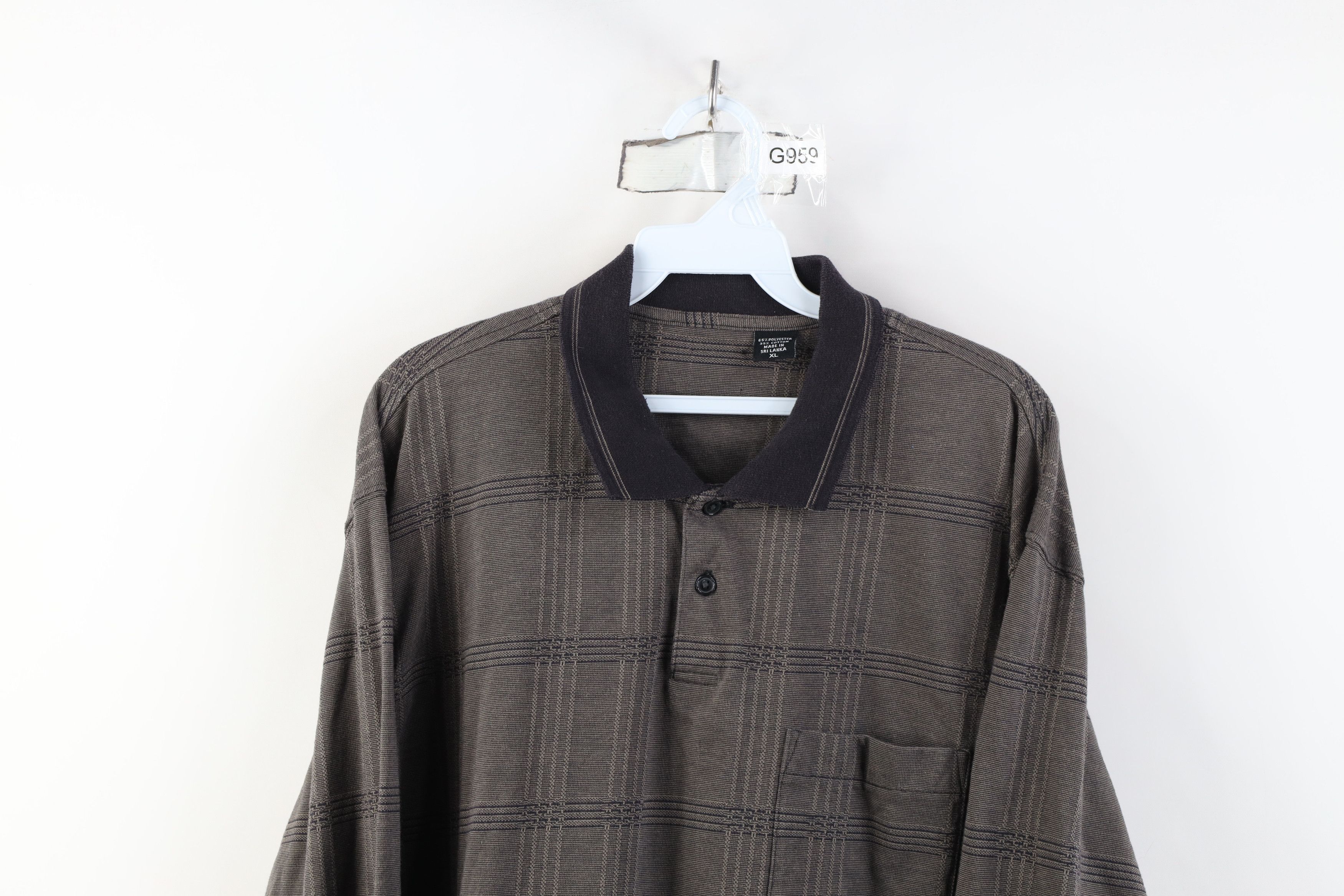 Vintage Vintage 90s Streetwear Long Sleeve Rugby Polo Shirt Plaid Size US XL / EU 56 / 4 - 2 Thumbnail