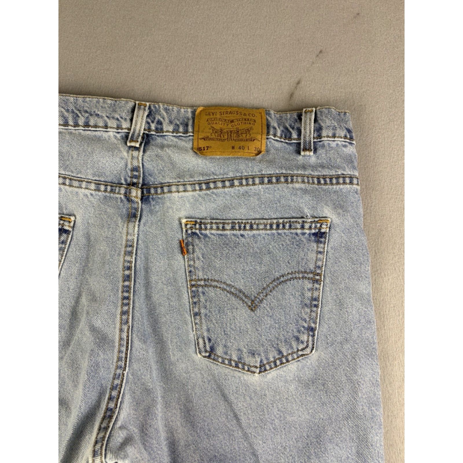 Levi's VINTAGE Levi’s 517 Orange Tab Jeans Bootcut Denim 90s Men 40x30 Blue Jeans 38x28 Inseam 28 Pockets Blue Denim Mens Jeans Size US 40 / EU 56 - 4 Thumbnail