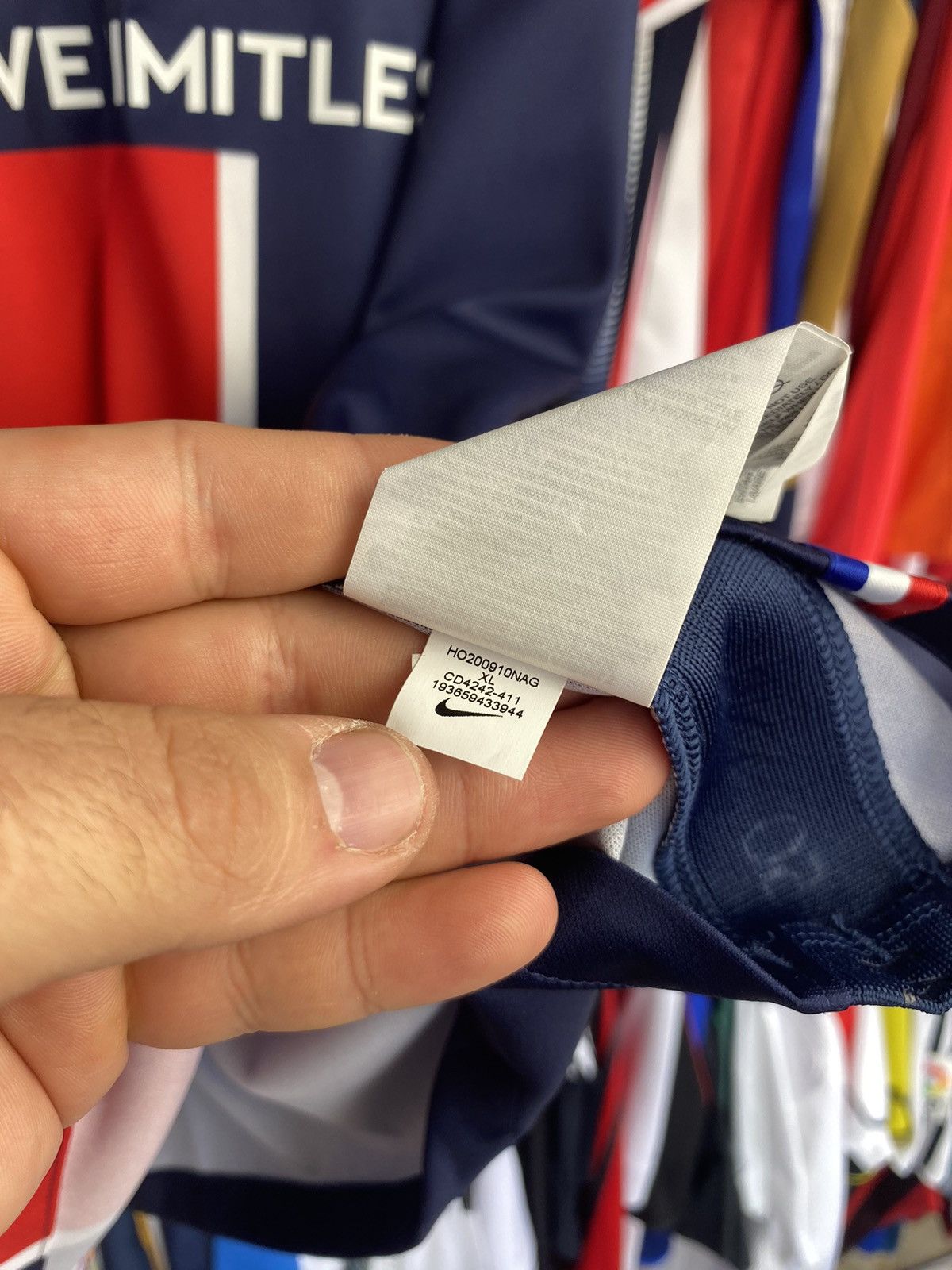 Nike 2020/21 NIKE PSG #7 MBAPPE HOME SOCCER FOOTBALL JERSEY SHIRT Size US XL / EU 56 / 4 - 8 Thumbnail