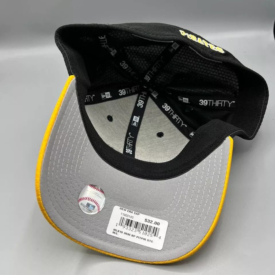 New Era Pittsburgh Pirates Hat Men M-L Black Stretch Fitted Cap New Size ONE SIZE - 6 Thumbnail