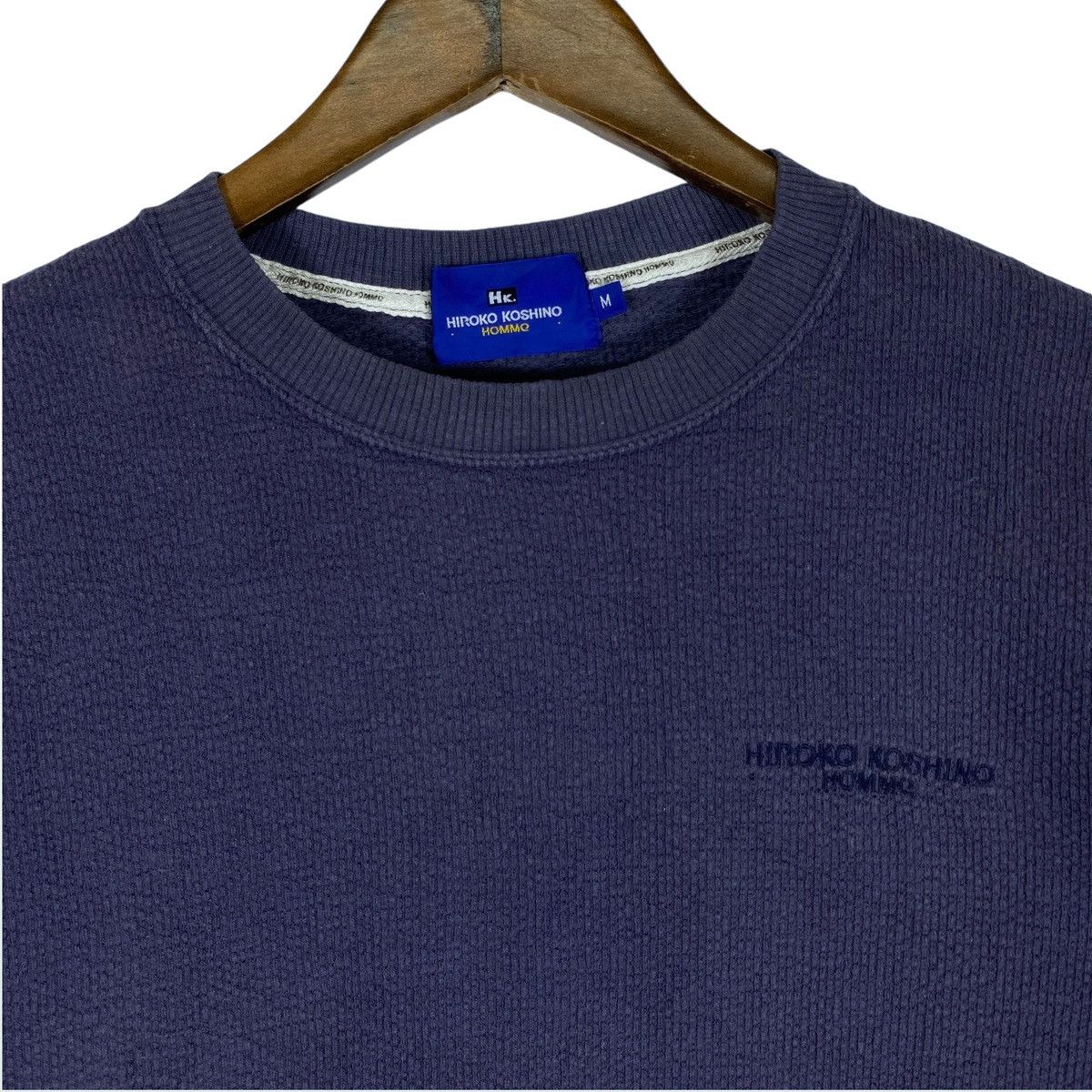 Hiroko Koshino Homme × Vintage Vintage Hiroko Koshino Crewneck Sweatshirt Navy Blue Size US M / EU 48-50 / 2 - 4 Thumbnail