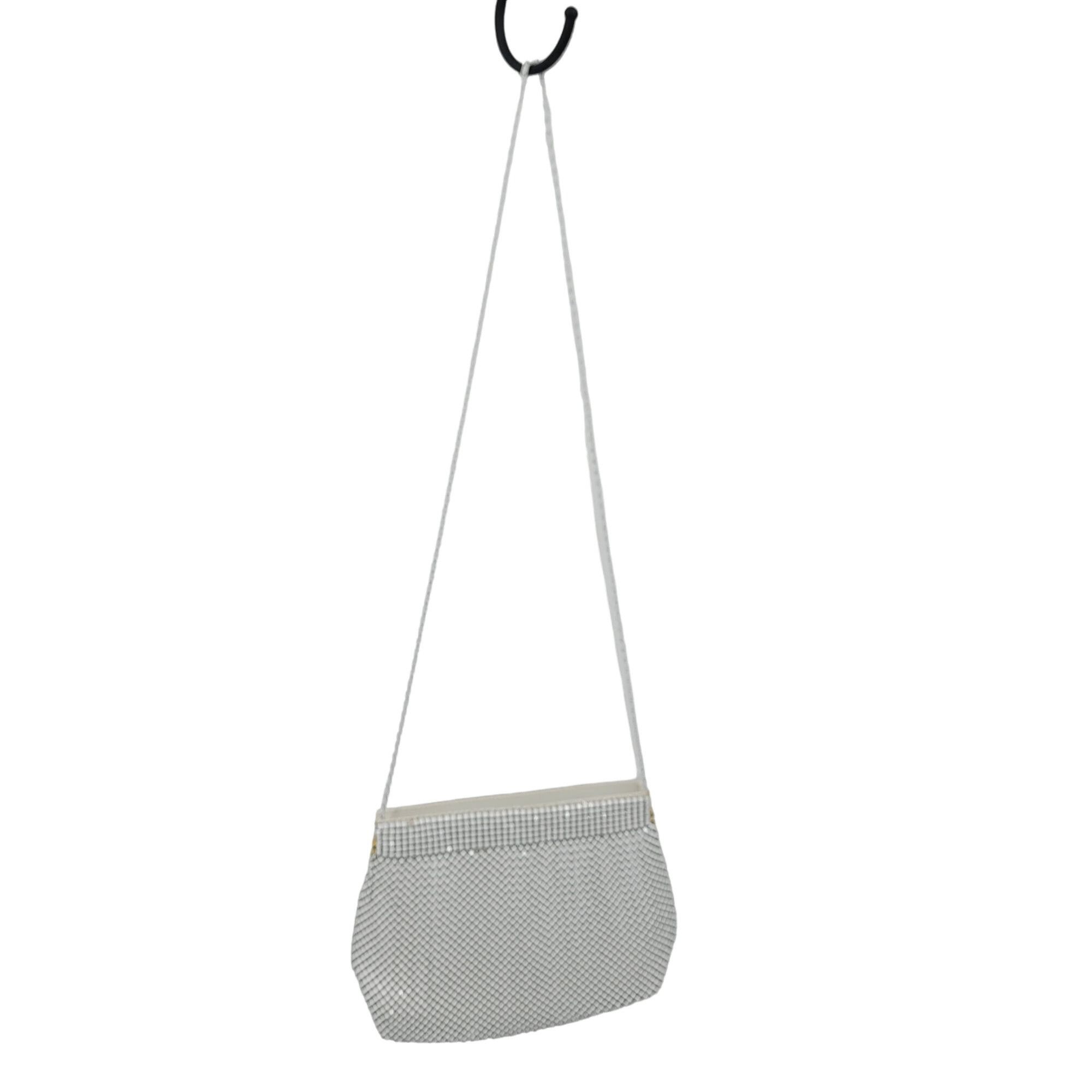 Vintage Vintage 80s White Metal Mesh Evening Bag Crossbody Chain Sho Size ONE SIZE - 11 Thumbnail