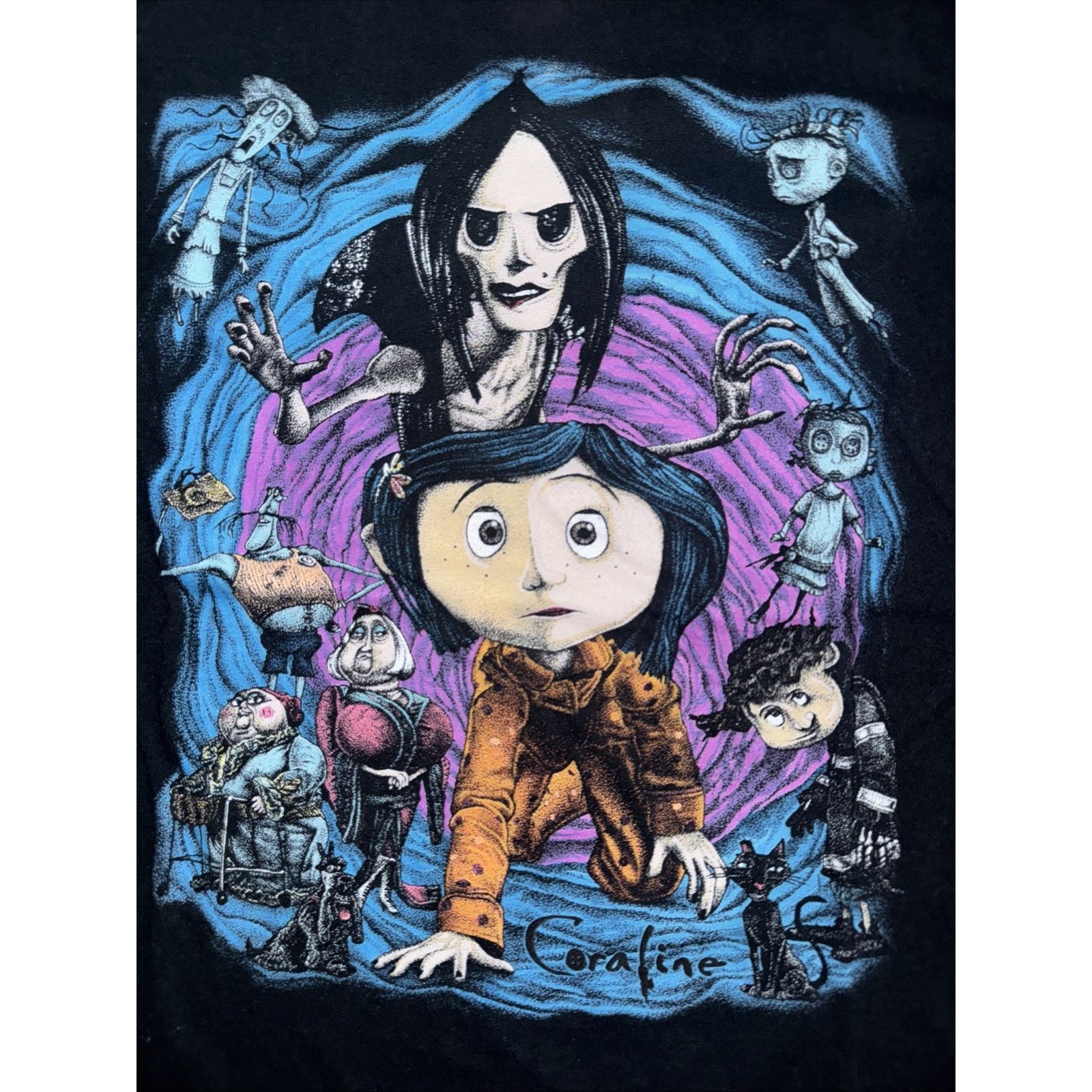Lakai × Vintage Coraline Movie Graphic T-Shirt Black S 17x24 Laika Animation Size US S / EU 44-46 / 1 - 2 Thumbnail