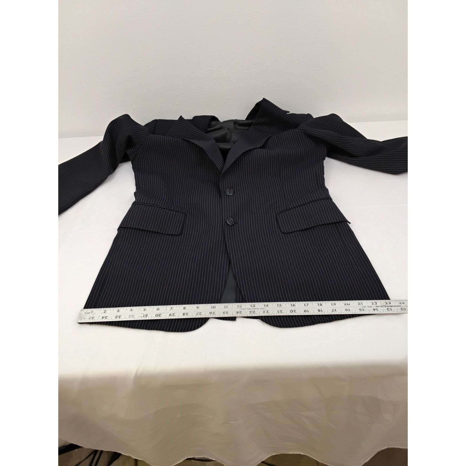 Givenchy Givenchy Blazer Men's 41" Chest Navy Pinstripe VTG 1970s Size 42R - 17 Thumbnail