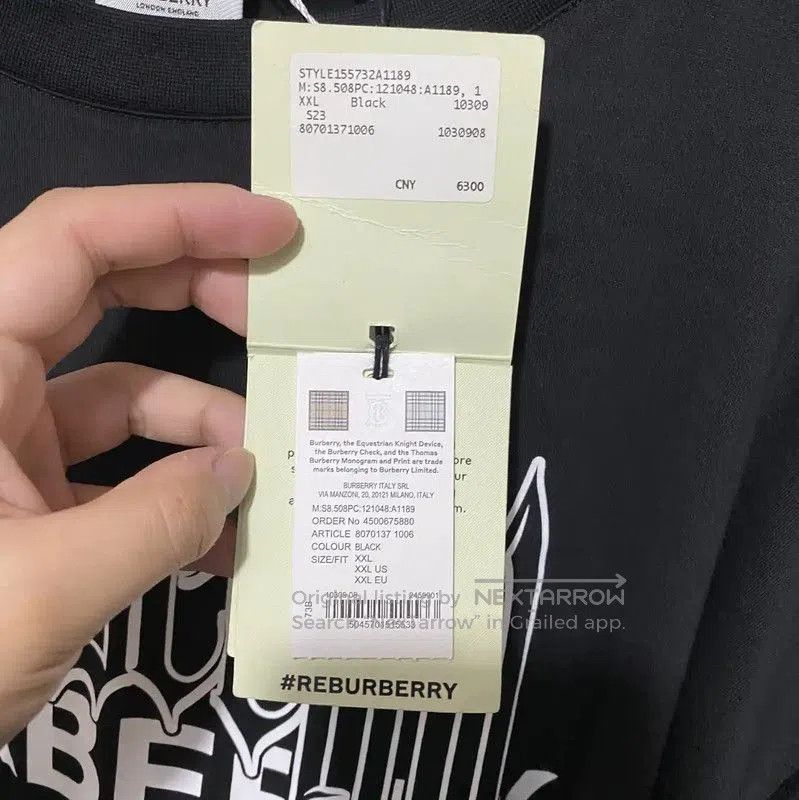 Burberry Burberry Black Cotton Long Sleeve Sweatshirt. Size US XXL / EU 58 / 5 - 8 Thumbnail