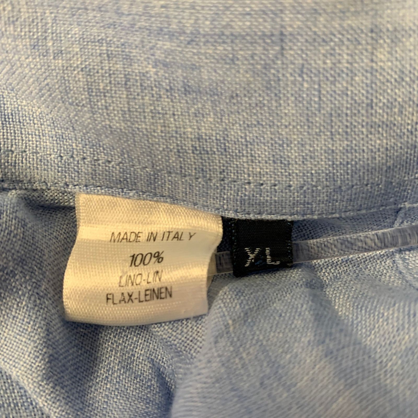 Other LORENZINI Size XL Blue Heather Linen Short Sleeve Shirt Size US XL / EU 56 / 4 - 4 Thumbnail