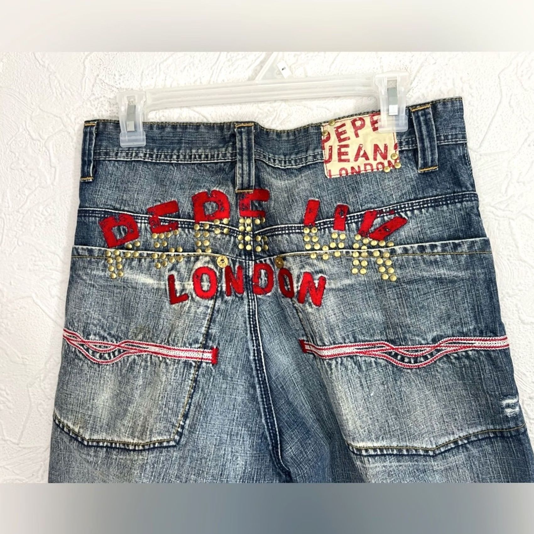 Pepe Jeans VINTAGE Pepe Jeans London Men's 32x32 Beaded Embroidered Baggy 90’s RARE Size US 32 / EU 48 - 3 Thumbnail