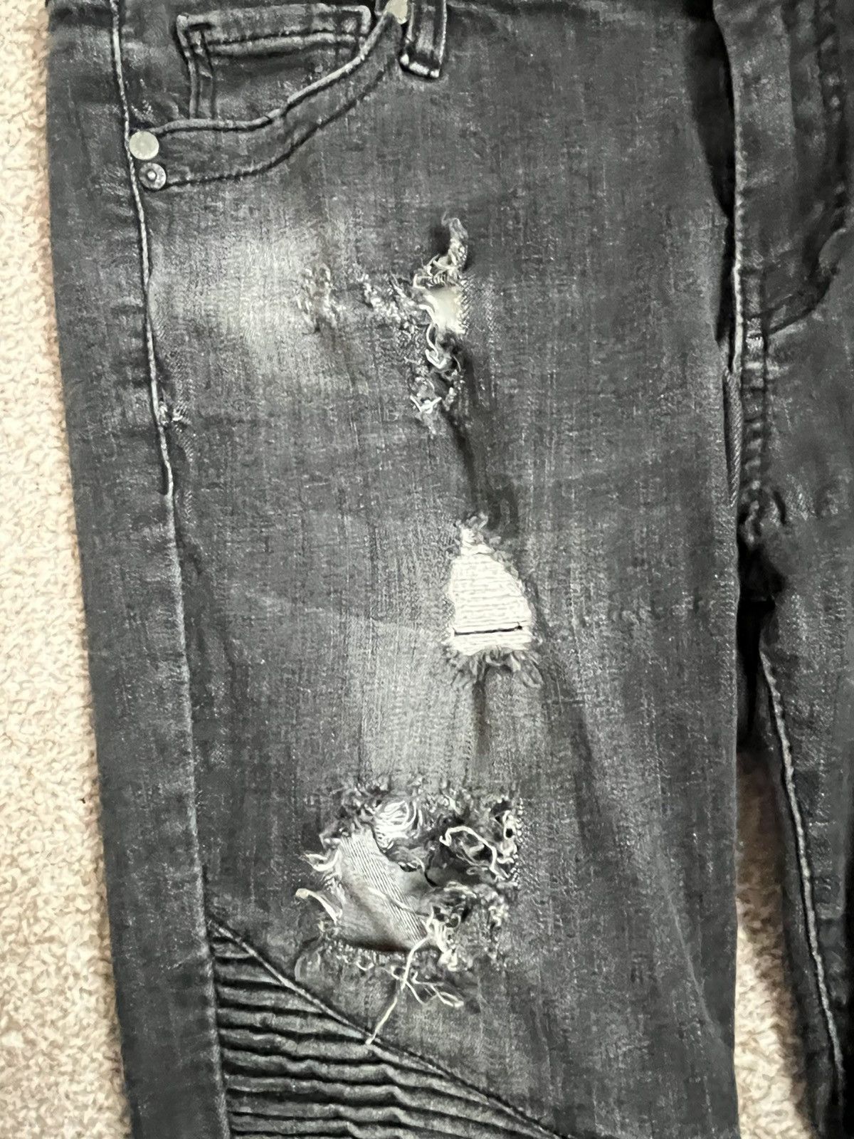 Balmain Balmain black biker jeans size 31 Size US 31 - 4 Thumbnail