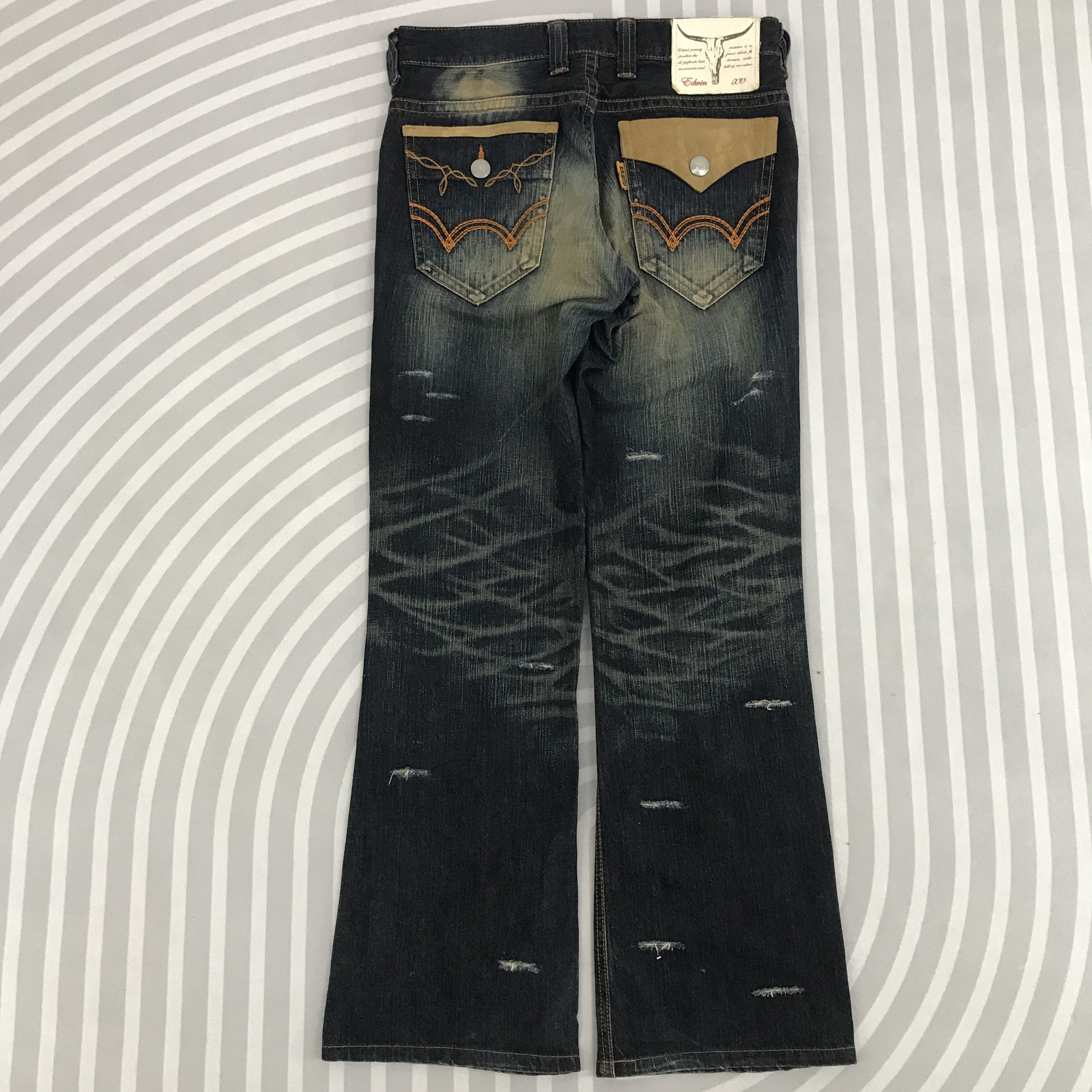 Edwin × If Six Was Nine × Japanese Brand Flare Edwin XWX Bootcut Distressed Denim Pants Size US 30 / EU 46 - 2 Thumbnail
