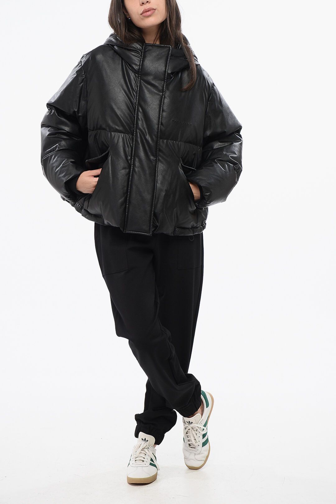 Maison Margiela og1mm0825 Faux Leather Down Jacket in Black Size L / US 10 / IT 46 - 4 Thumbnail
