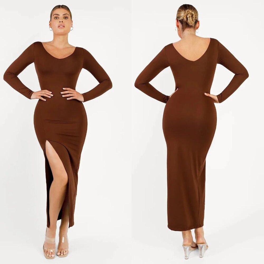 Other NWT New Popilush Shapewear Long Sleeve V-Neck Low Back Maxi Size M / US 6-8 / IT 42-44 - 1 Thumbnail