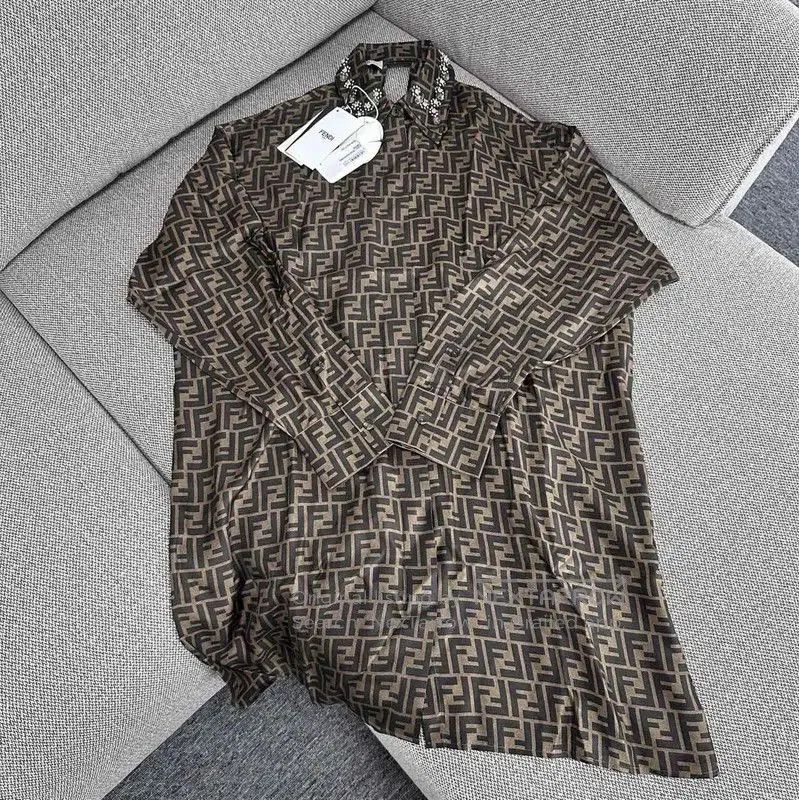 Fendi Fendi Khaki XXL Women's Dress . Size XXL / US 16-18 / IT 52-54 - 2 Thumbnail