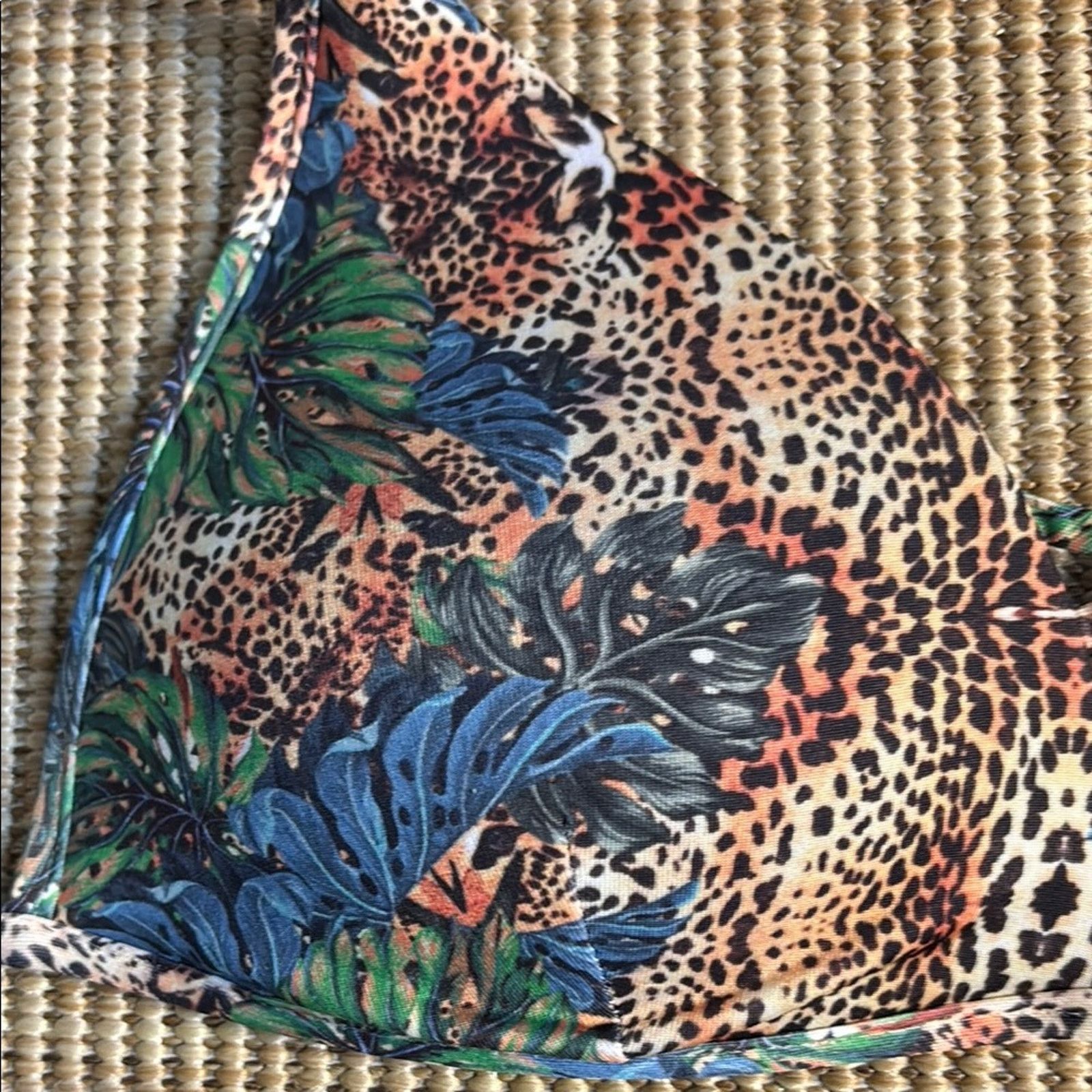 Other NWT Antica Sartoria Blue Green Triangle Bikini tropical L Size ONE SIZE - 4 Thumbnail