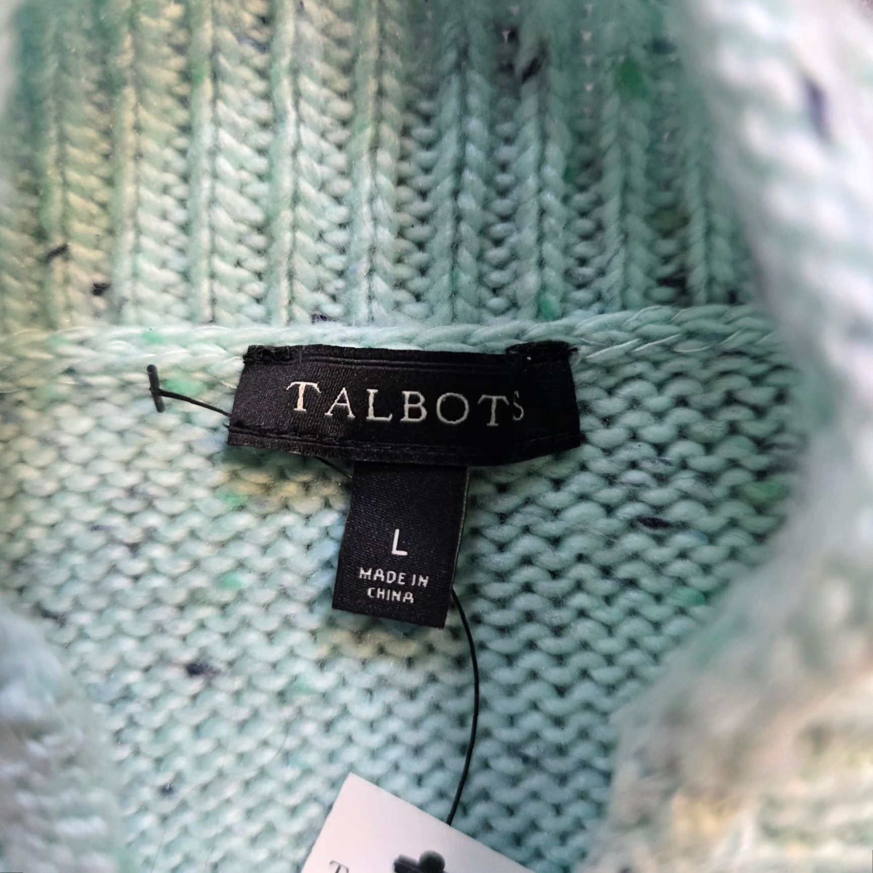 Talbots Talbots Sweater Women Large Green Speckled Cable Knit Sleeve Casual Top Basic Shirt Pullover Knit Turtleneck Long Sleeve Regular Size L / US 10 / IT 46 - 4 Thumbnail
