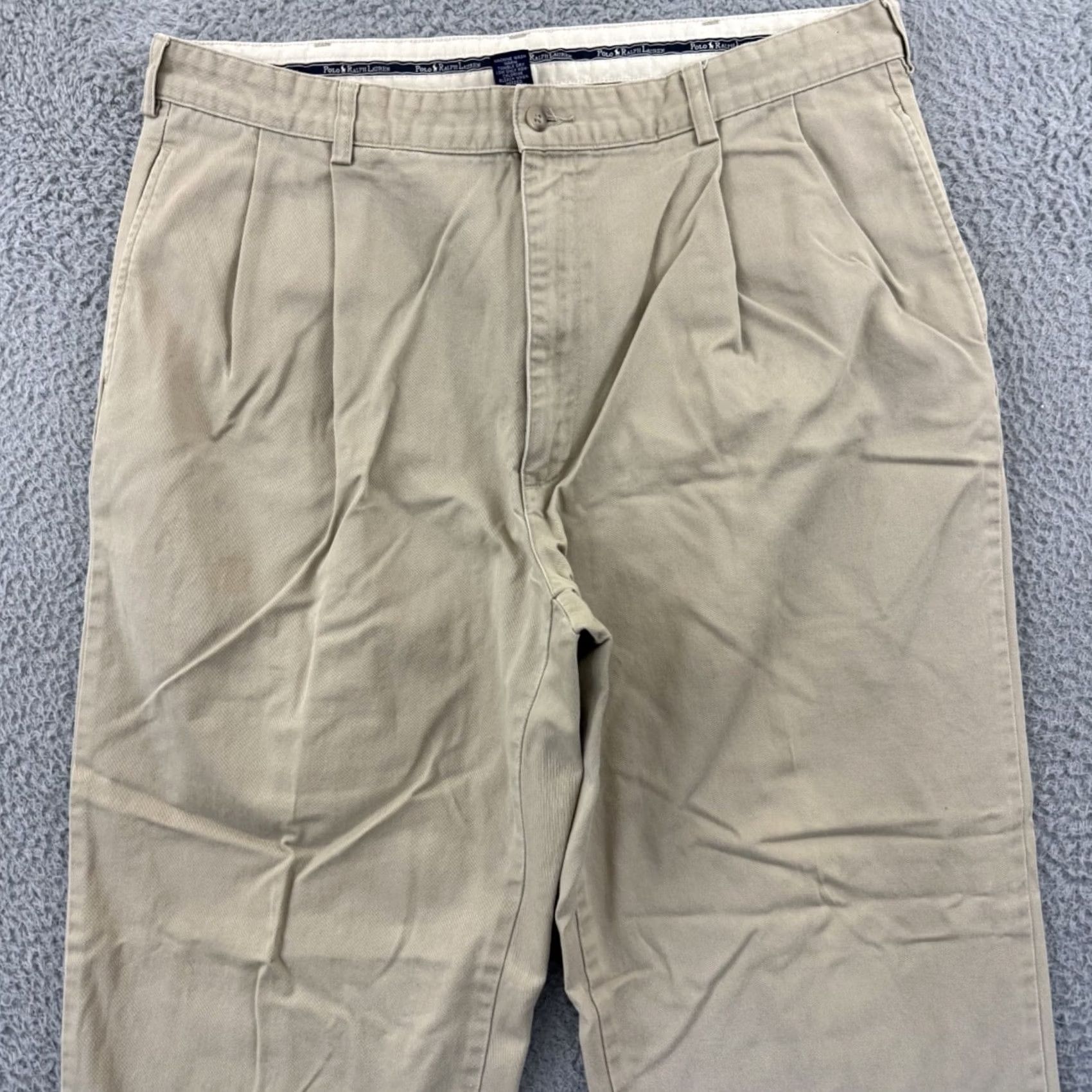 Polo Ralph Lauren VINTAGE Polo Ralph Lauren Hammond Pant Mens 38x32 Beige Chino Straight Pants 90s Preppy USA Mens Size US M / EU 48-50 / 2 - 3 Thumbnail