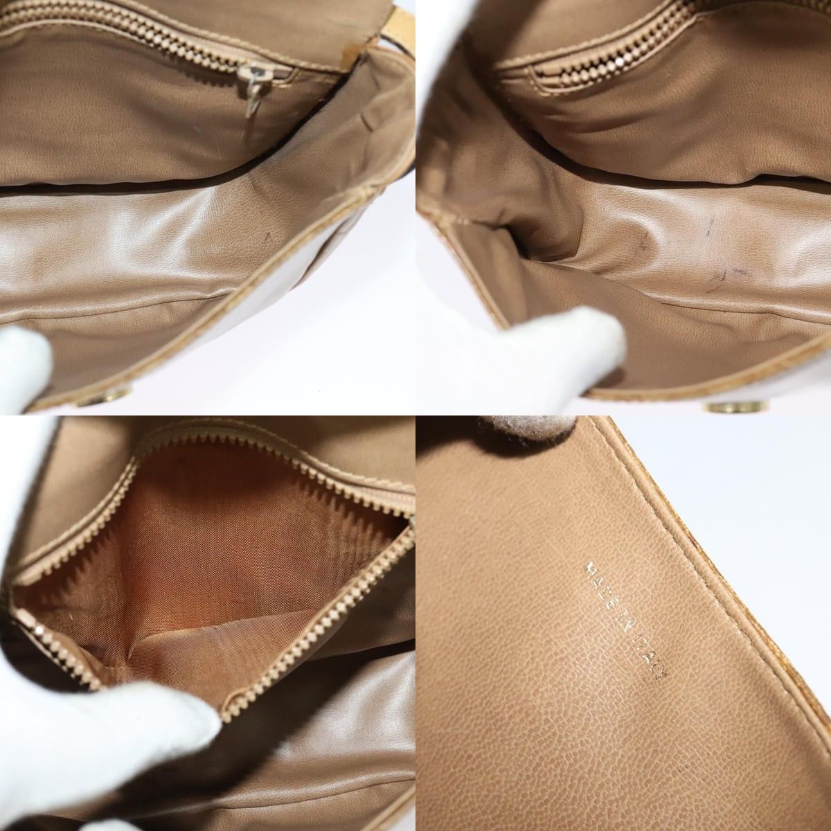 Celine CELINE Macadam Canvas Shoulder Bag Beige Gold Size ONE SIZE - 12 Thumbnail