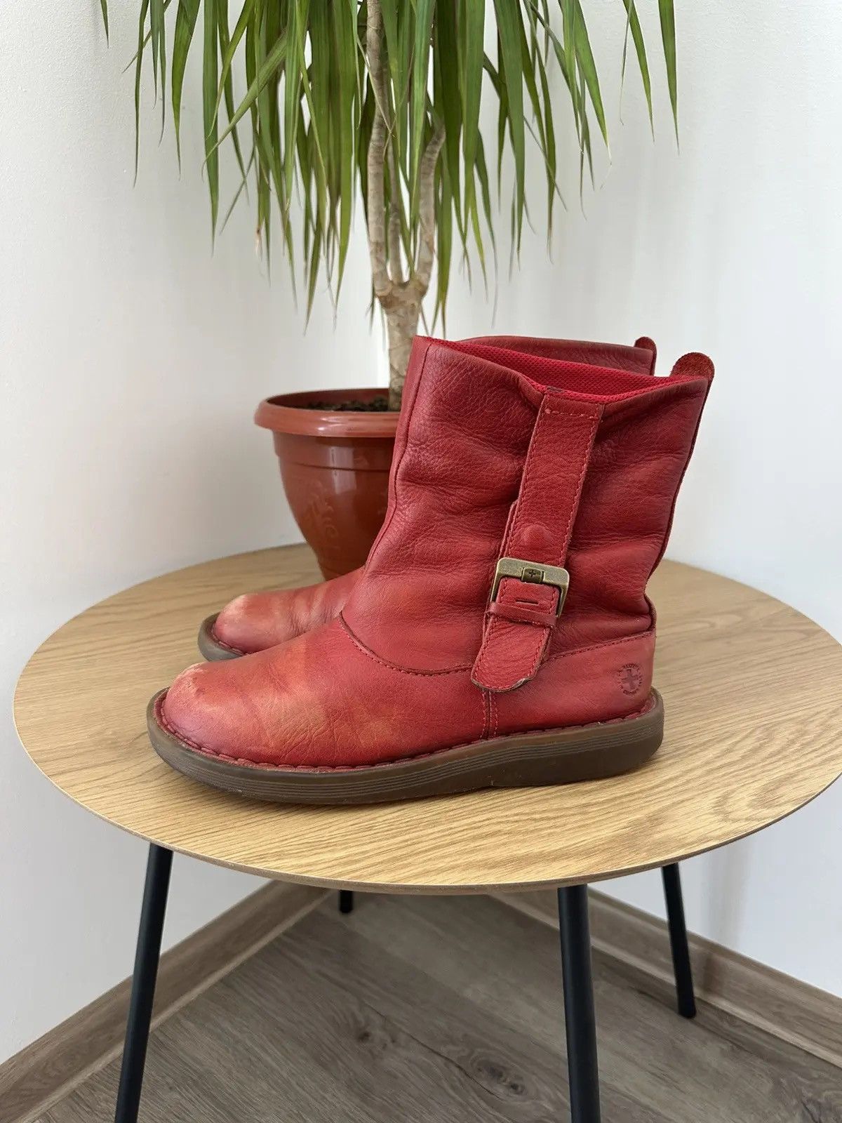 Dr. Martens Vintage Dr Martens Soft Leather Slouch Red Boots Size US 5 / EU 37 - 8 Thumbnail