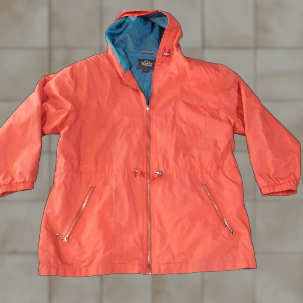 Vintage Woolrich Jacket Womens L Pink Windbreaker Zip RegularFit Lined Nylon Knit Polyester Cotton Fall Spring Casual Mens? Womens Size L / US 10 / IT 46 - 1 Thumbnail