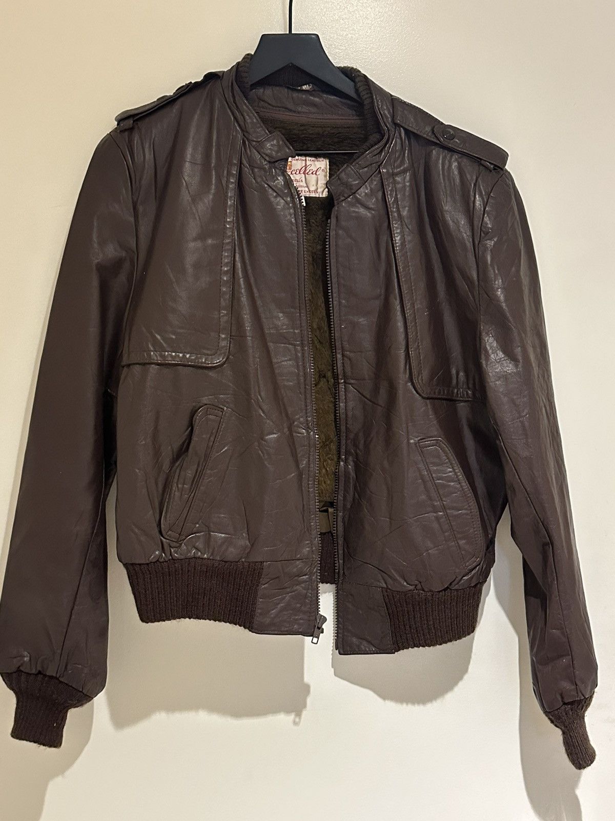 Excelled Vintage 60s Excelled Black Genuine Leather Biker