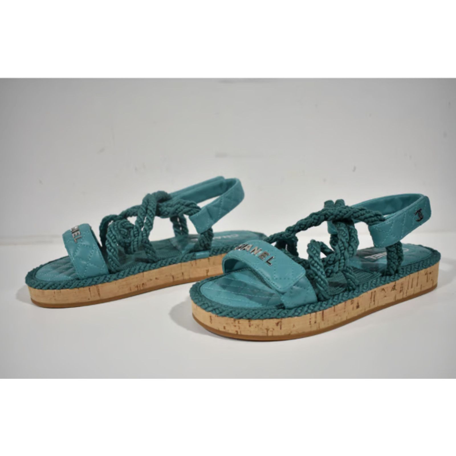 Chanel Chanel 21S Dad Green Blue Cord Rope CC Quilted Mule Size US 10 / IT 40 - 3 Thumbnail